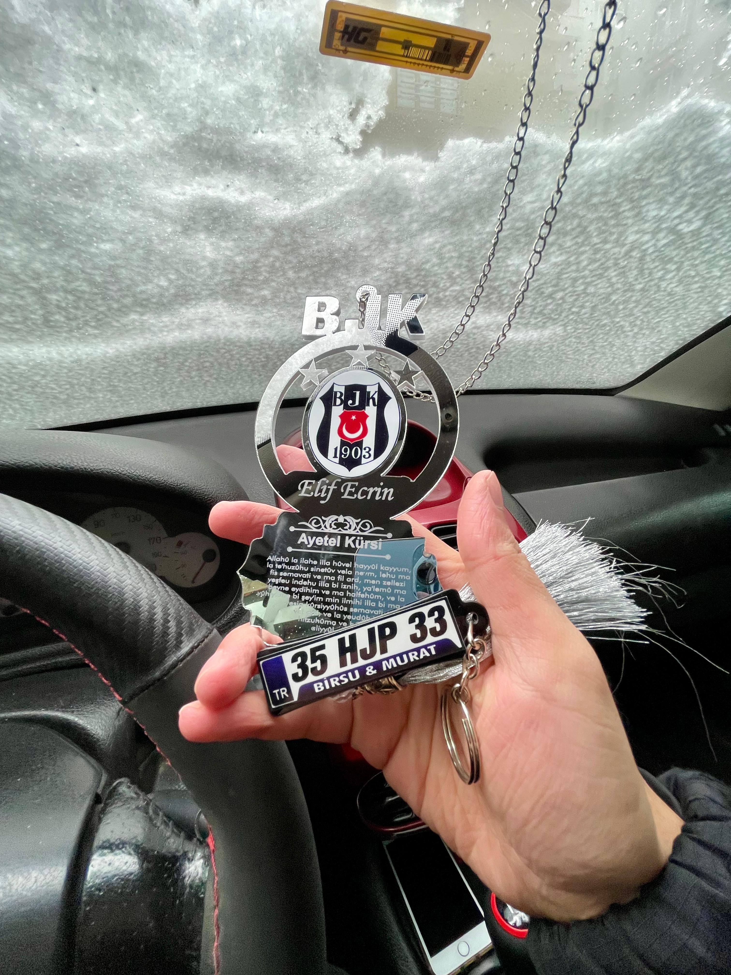 Aynalı Taraftar Model Kişiye Özel Araç Dikiz Aynası Süsü 