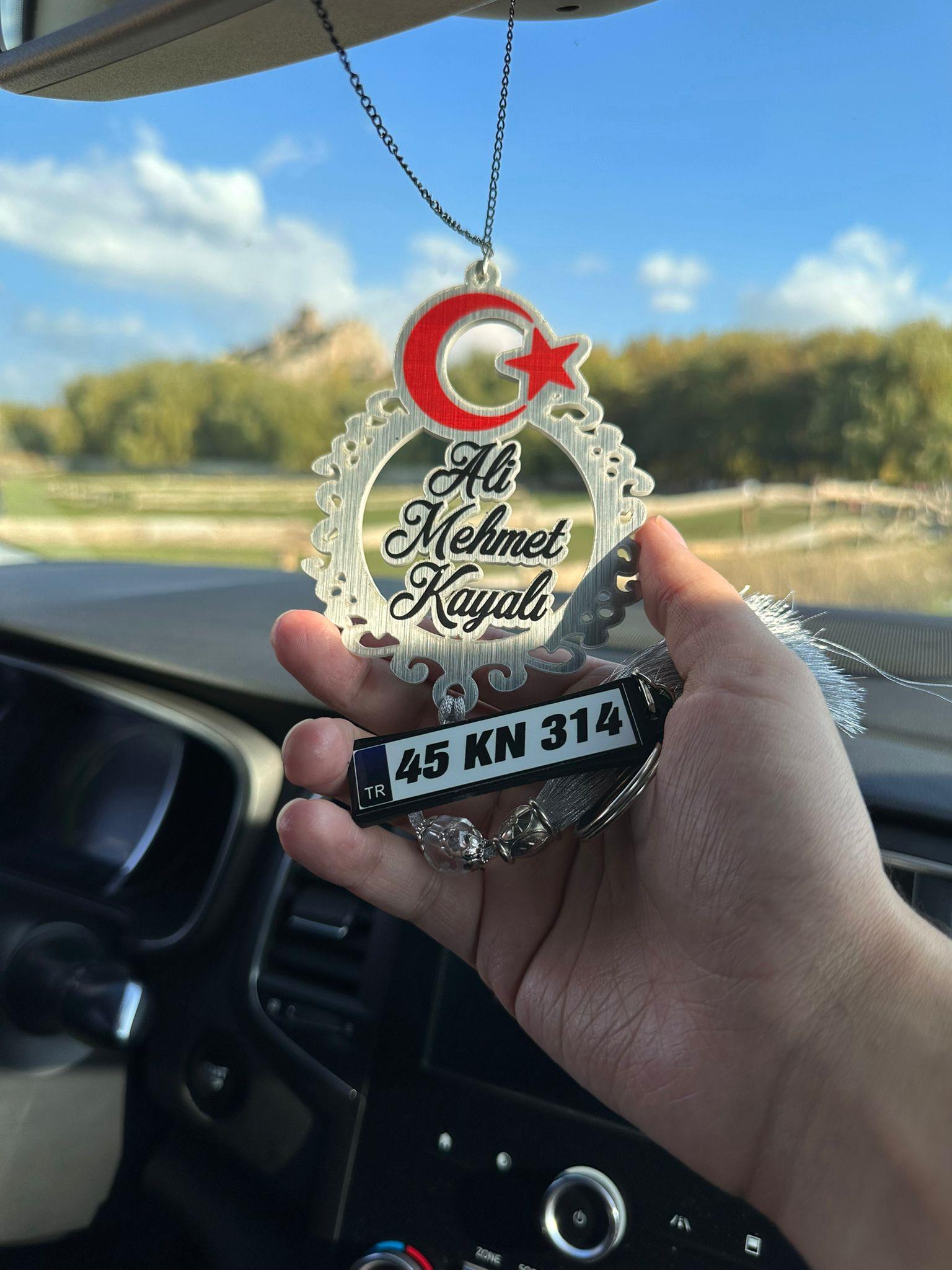 Kişiye Özel Araç Dikiz Aynası Süsü Ay Yıldız Model 