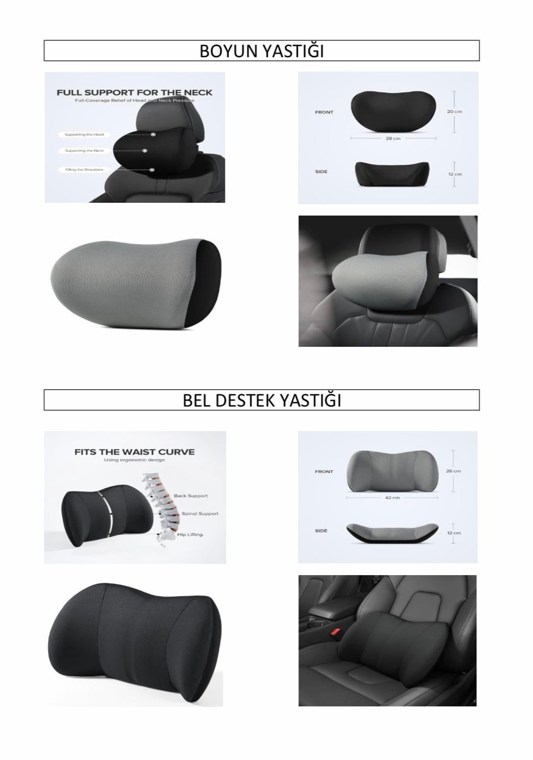 Memory Ortopedik Bel & Boyun Yastığı Seti Siyah