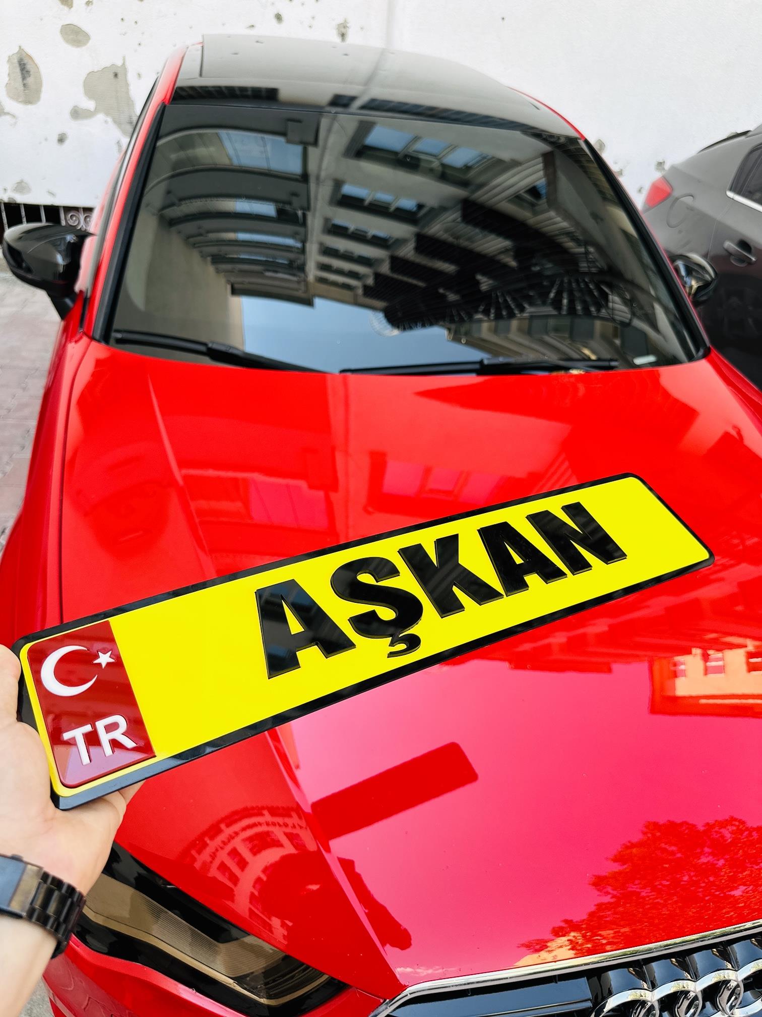 TR Logolu Kişiye Özel Araç Dekor Plaka