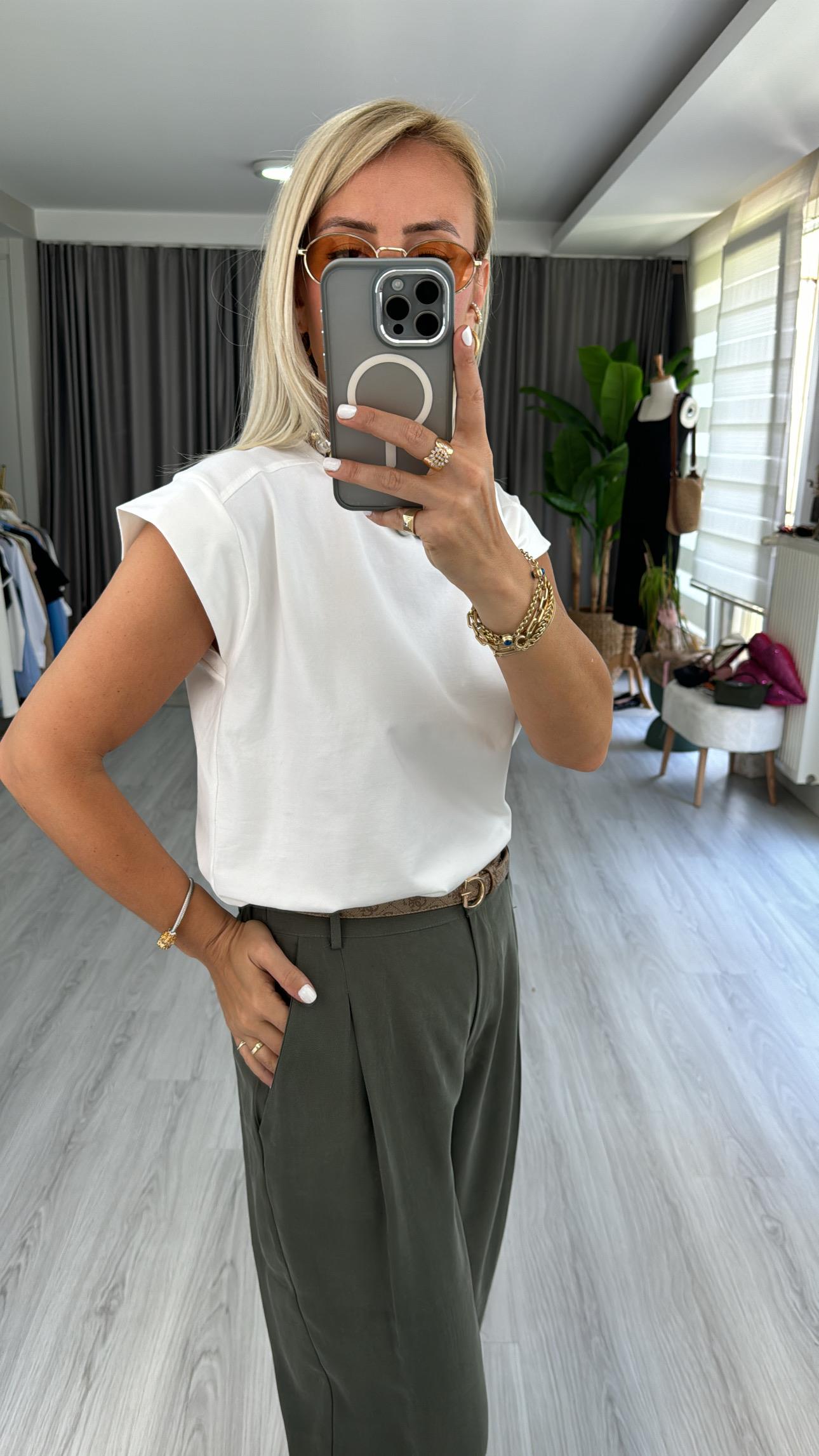 %100 PAMUKLU T KOL BEYAZ TİŞÖRT