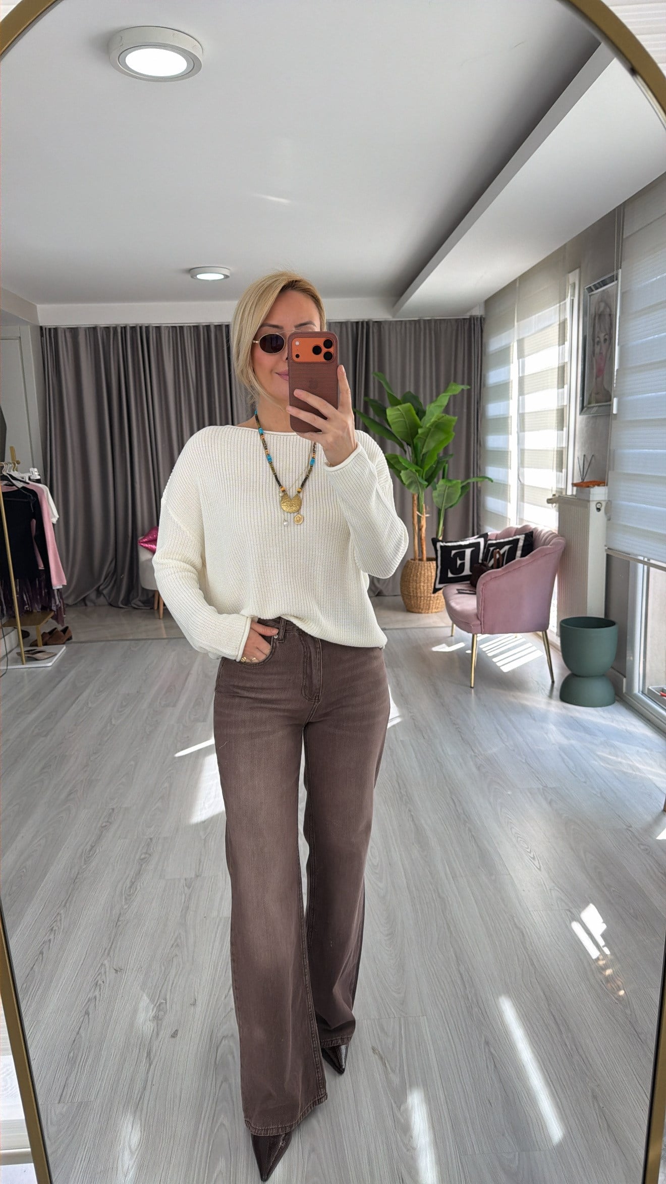 Dilvin Dökümlü Taşlamalı Kahve Jean