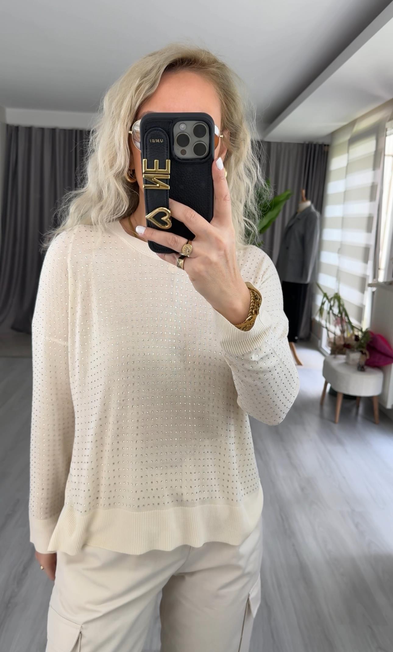 FULL TAŞLI BEJ MERSERİZE