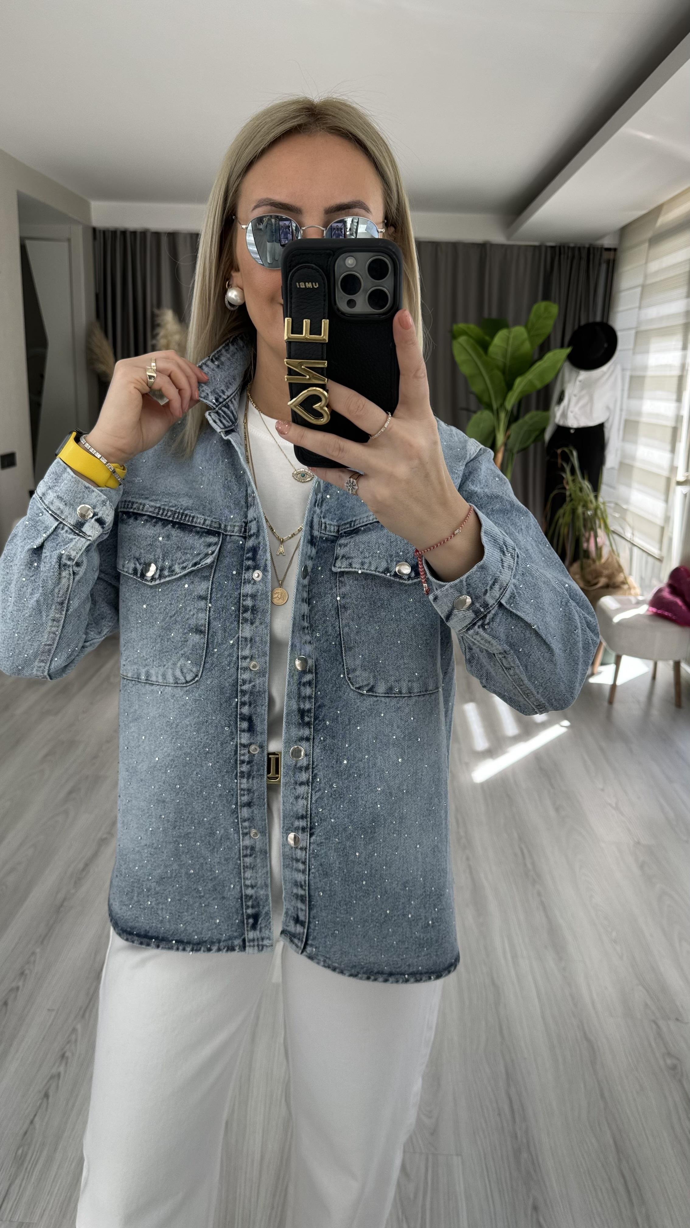 KOMPLE TAŞLI JEAN CEKET