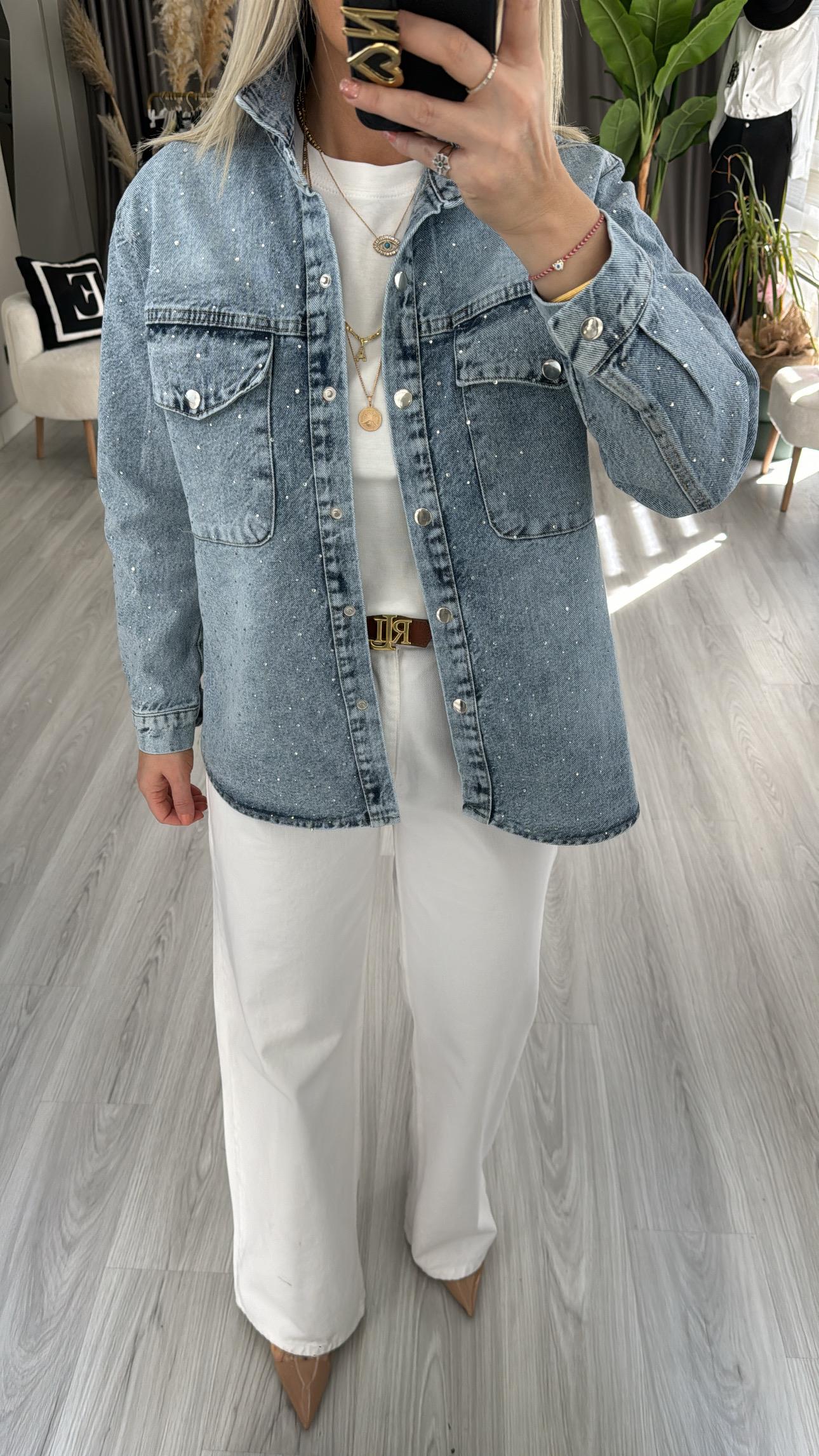 KOMPLE TAŞLI JEAN CEKET