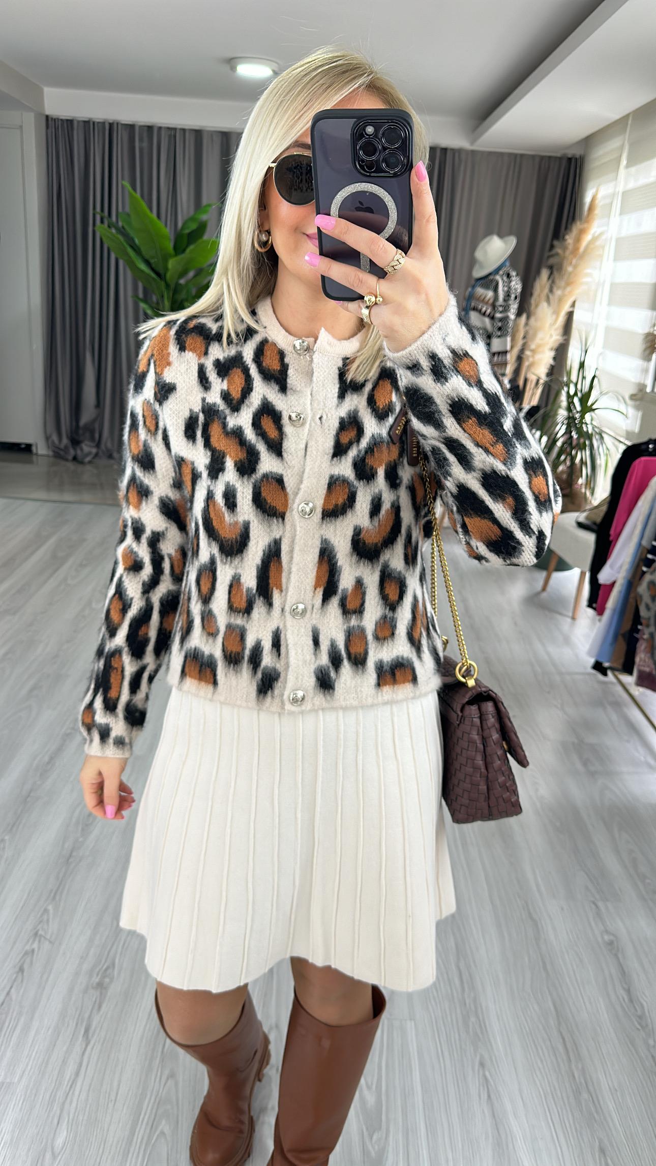 LEOPAR DESEN HIRKA VANİLYA / CAMEL
