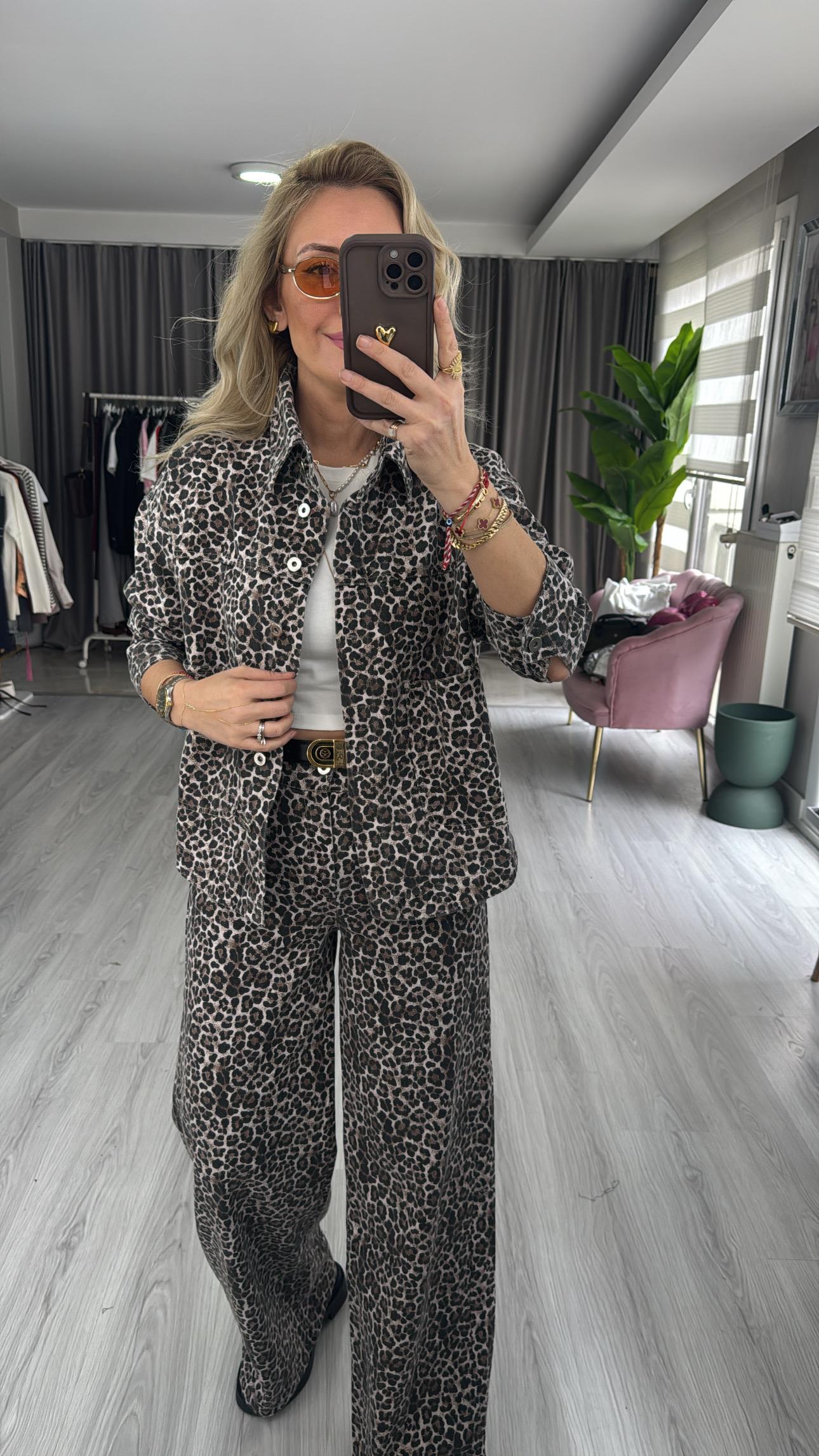 Leopar Desen Premium Takım