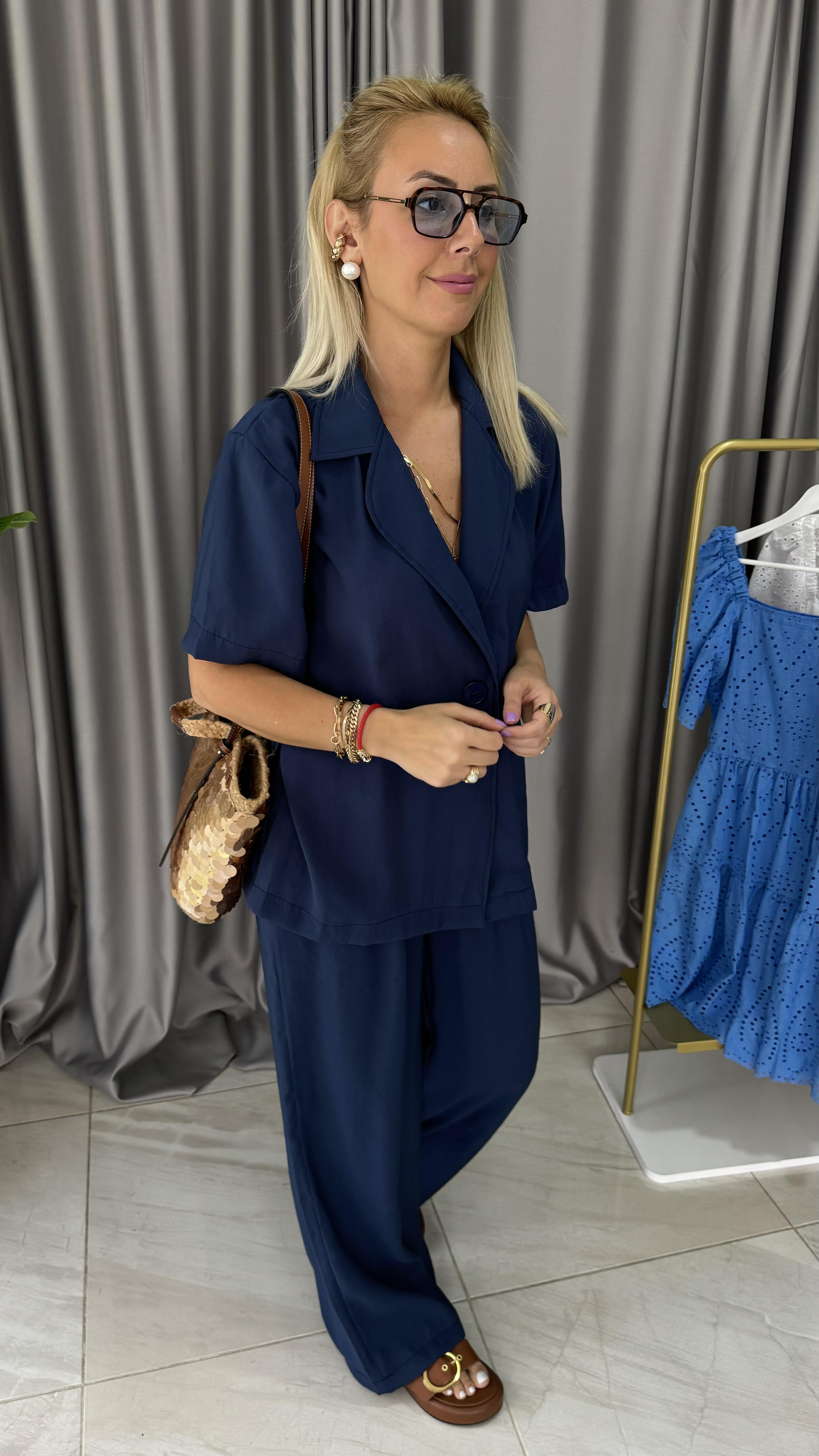 MODAL, TENCEL LACİVERT İKİLİ TAKIM