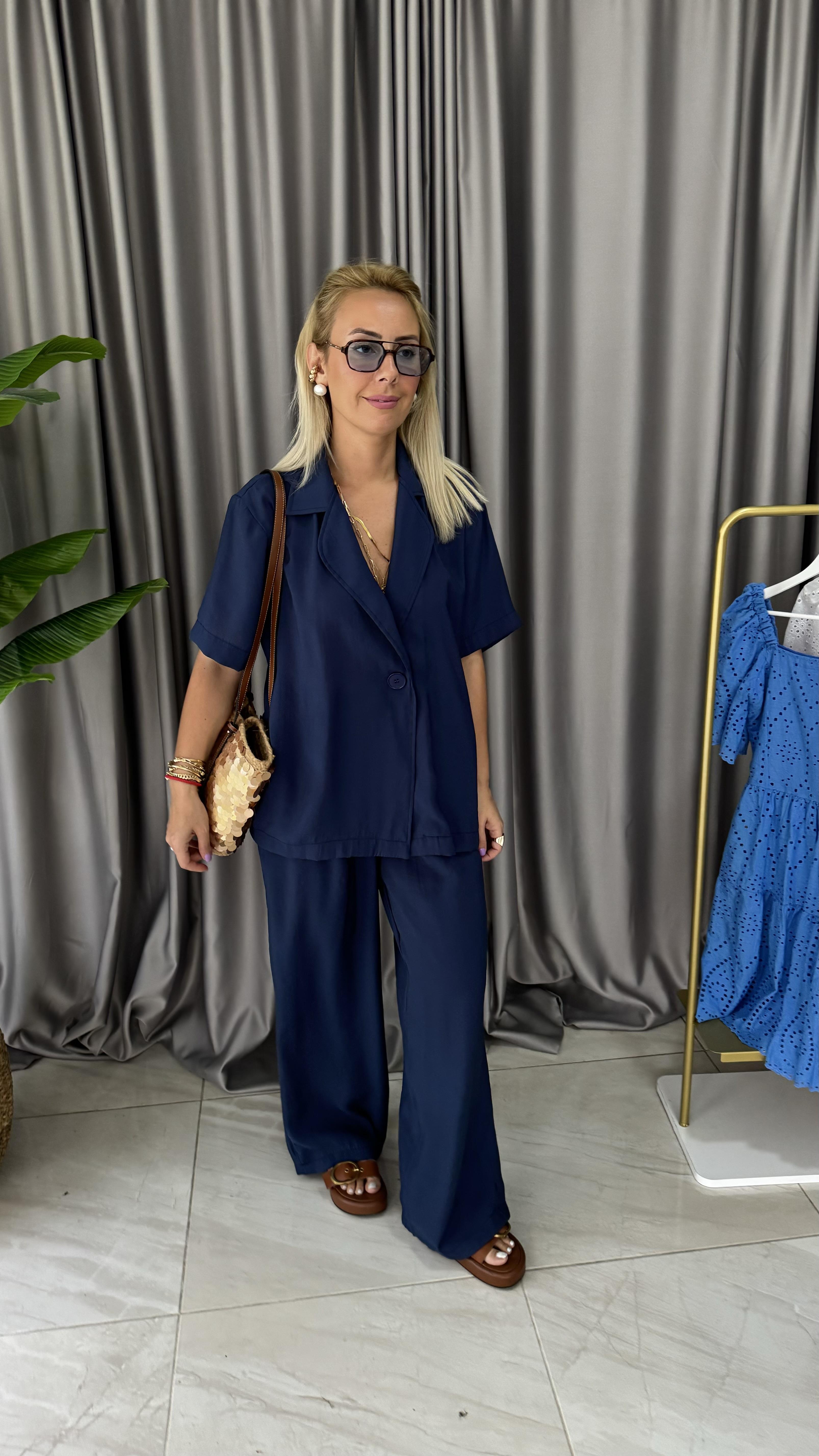 MODAL, TENCEL LACİVERT İKİLİ TAKIM