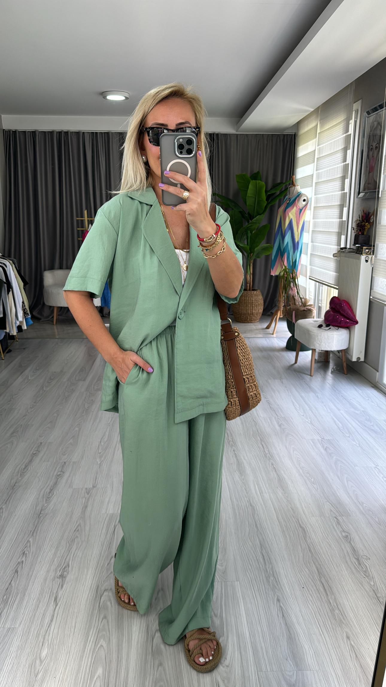 MODAL, TENCEL YAĞ YEŞİLİ İKİLİ TAKIM