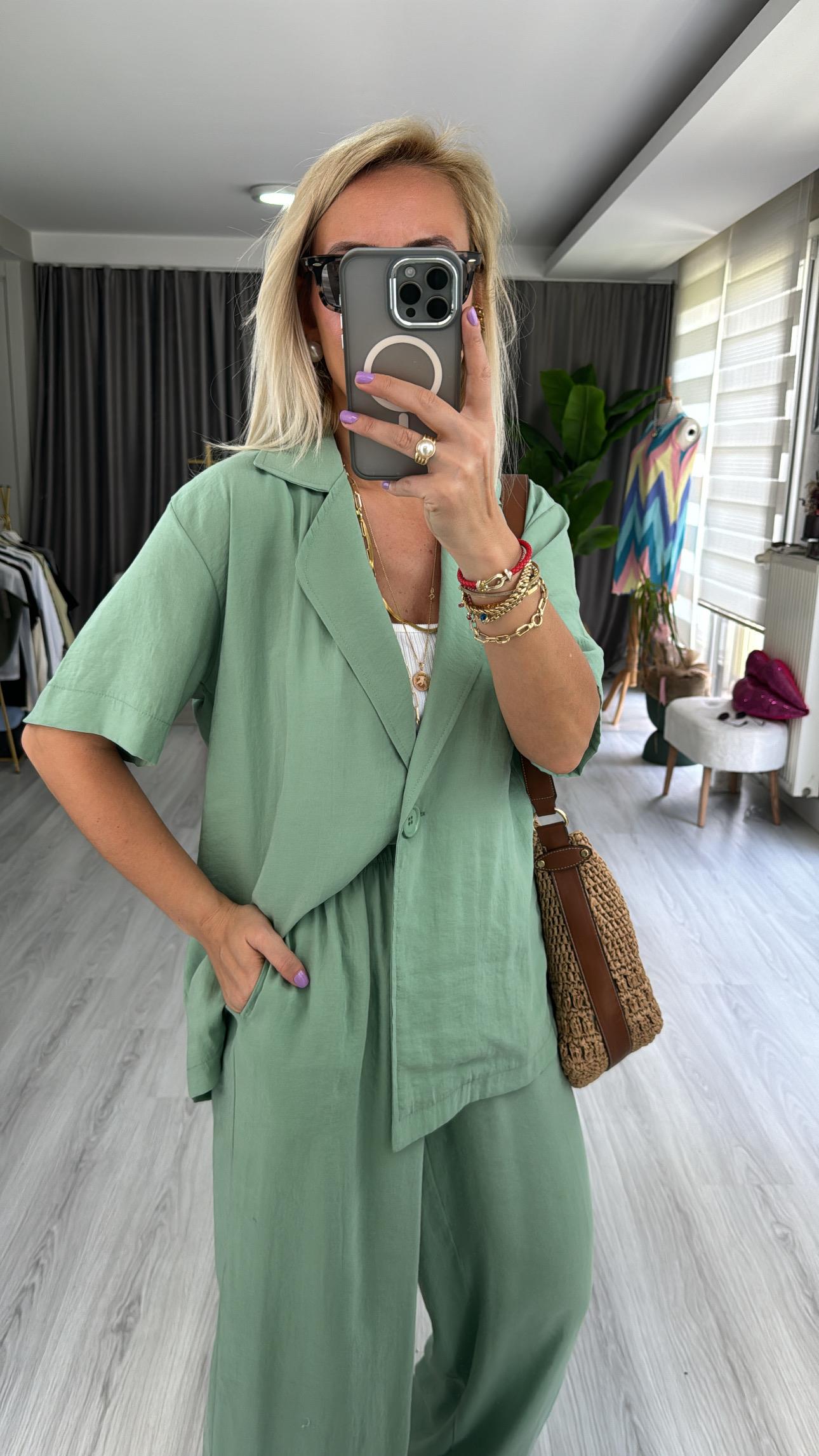 MODAL, TENCEL YAĞ YEŞİLİ İKİLİ TAKIM