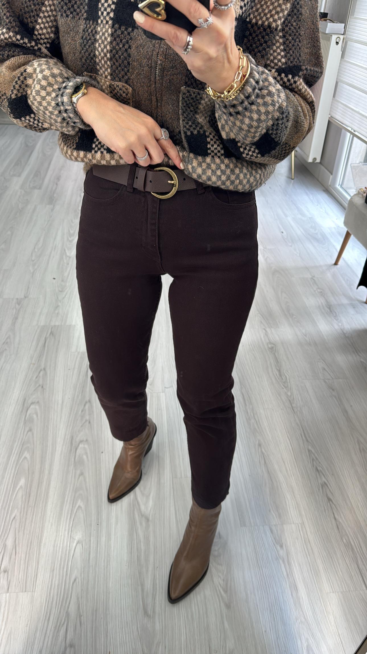 Orijinal Marka Acı Kahve Boyfit Jean