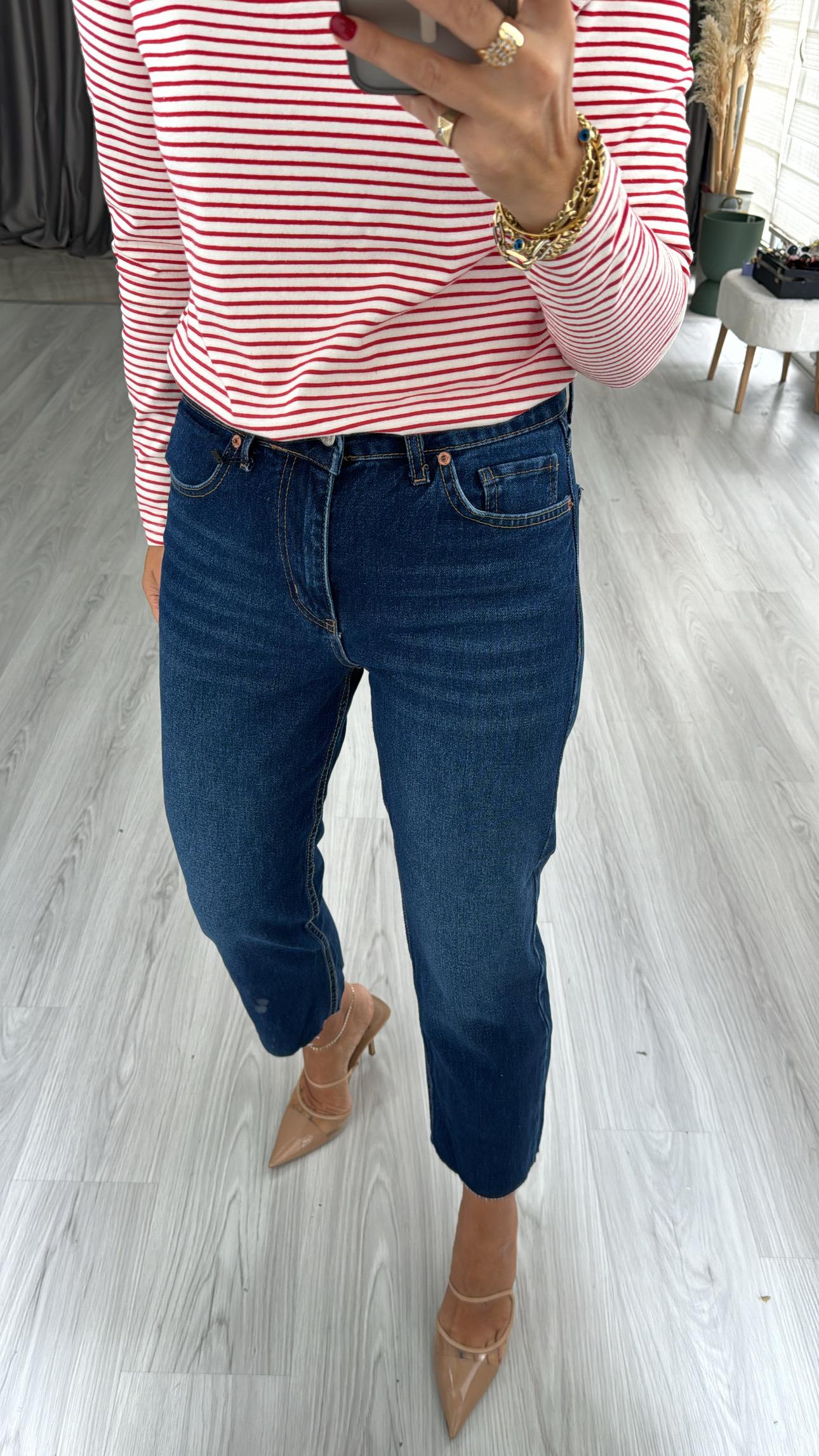 Orjinal Marka Boyfit Lacivert Jean