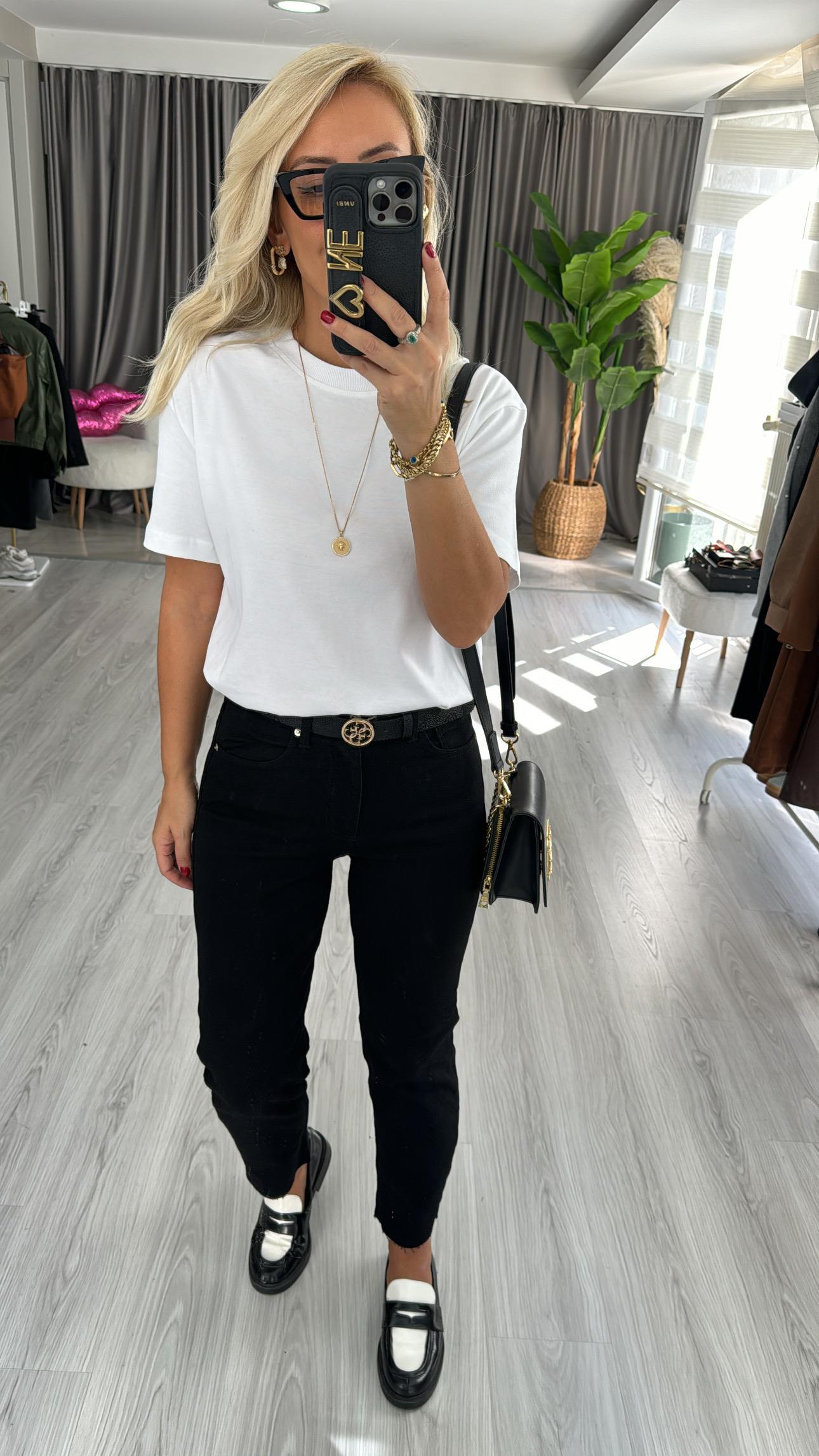 Orjinal Marka Likralı Siyah Boyfit Jean