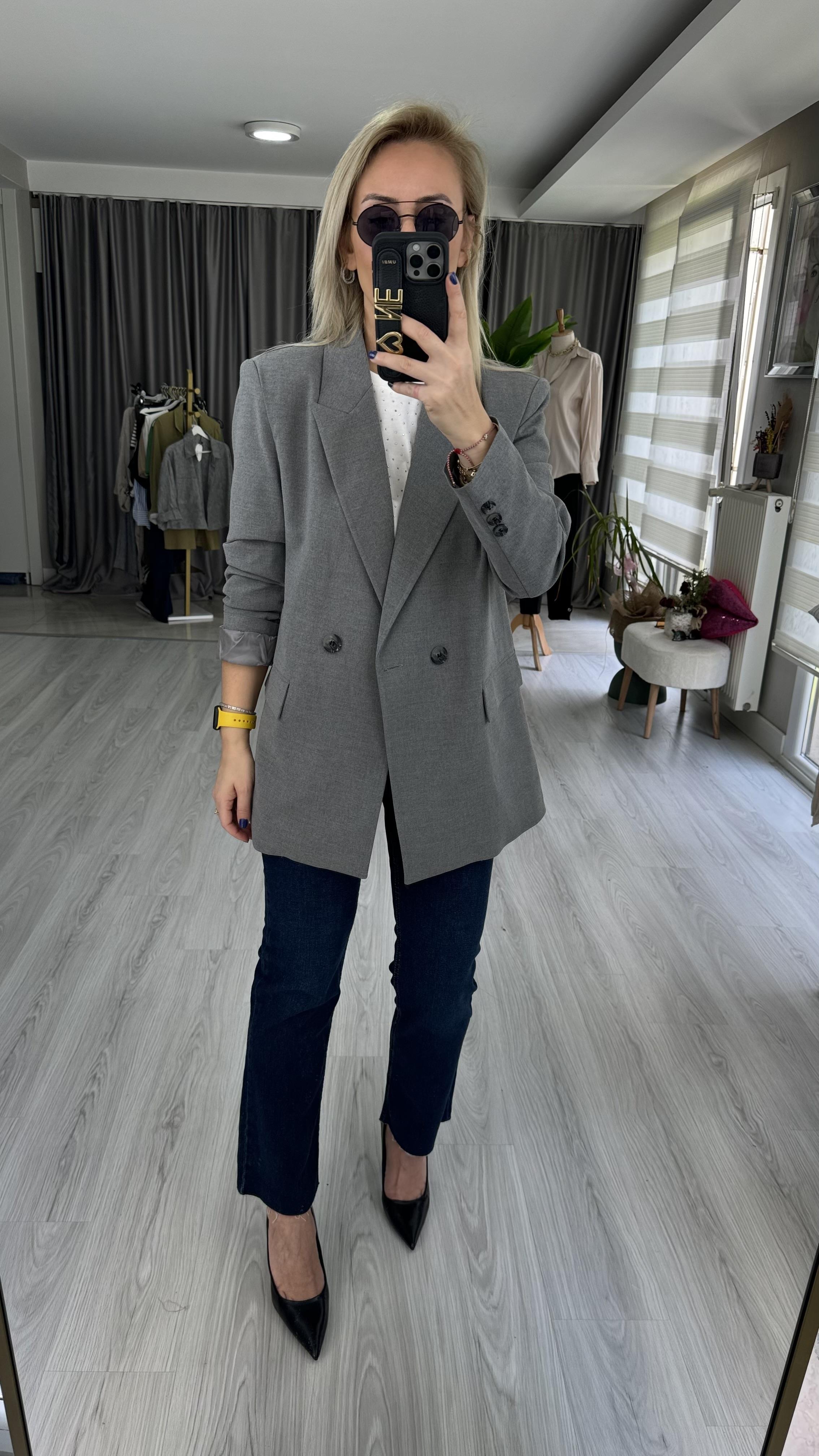 ORJİNAL MARKA GRİ BLAZER CEKET