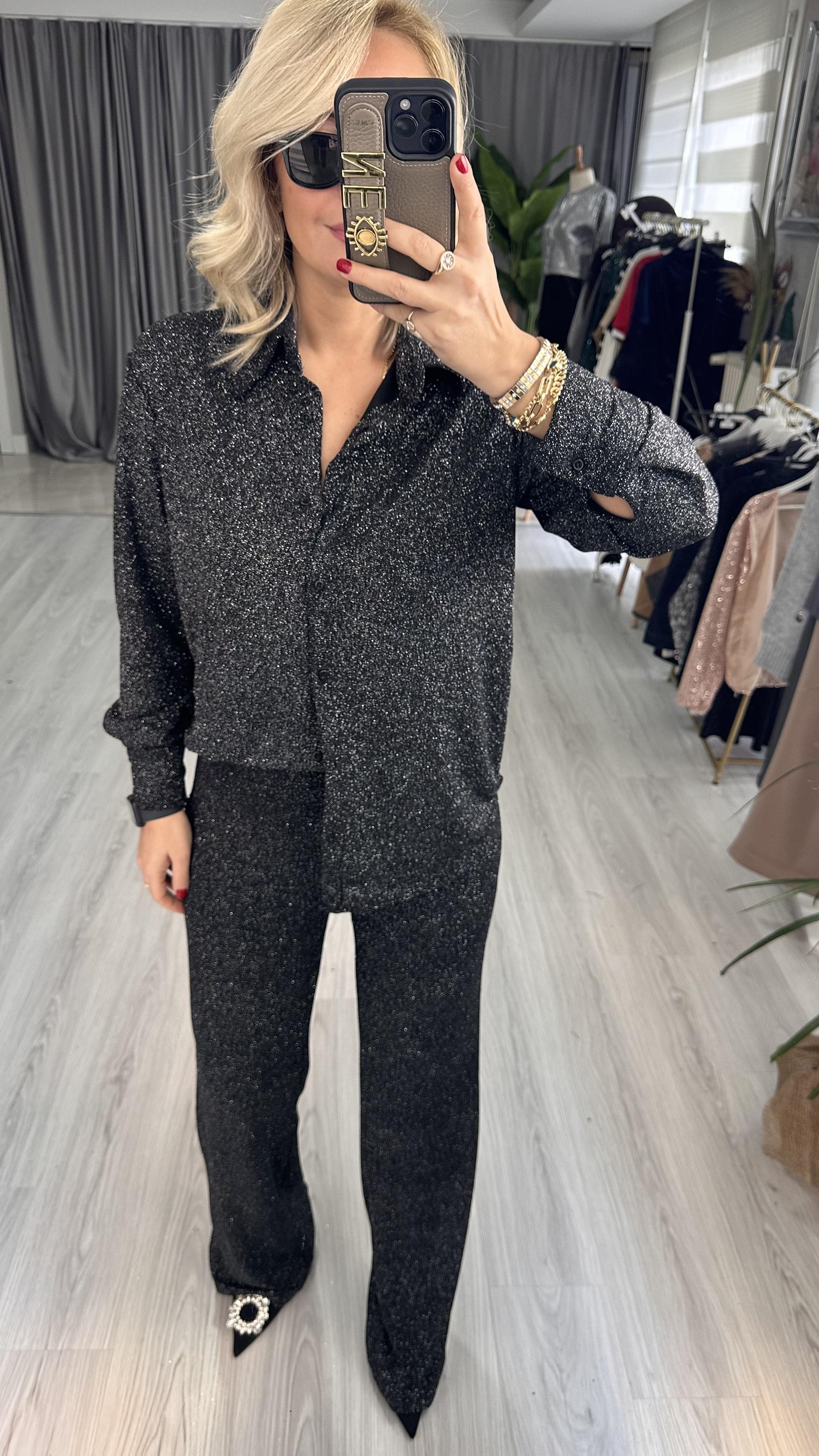 ORJİNAL MARKA LİKRALI SİYAH SİMLİ TAKIM