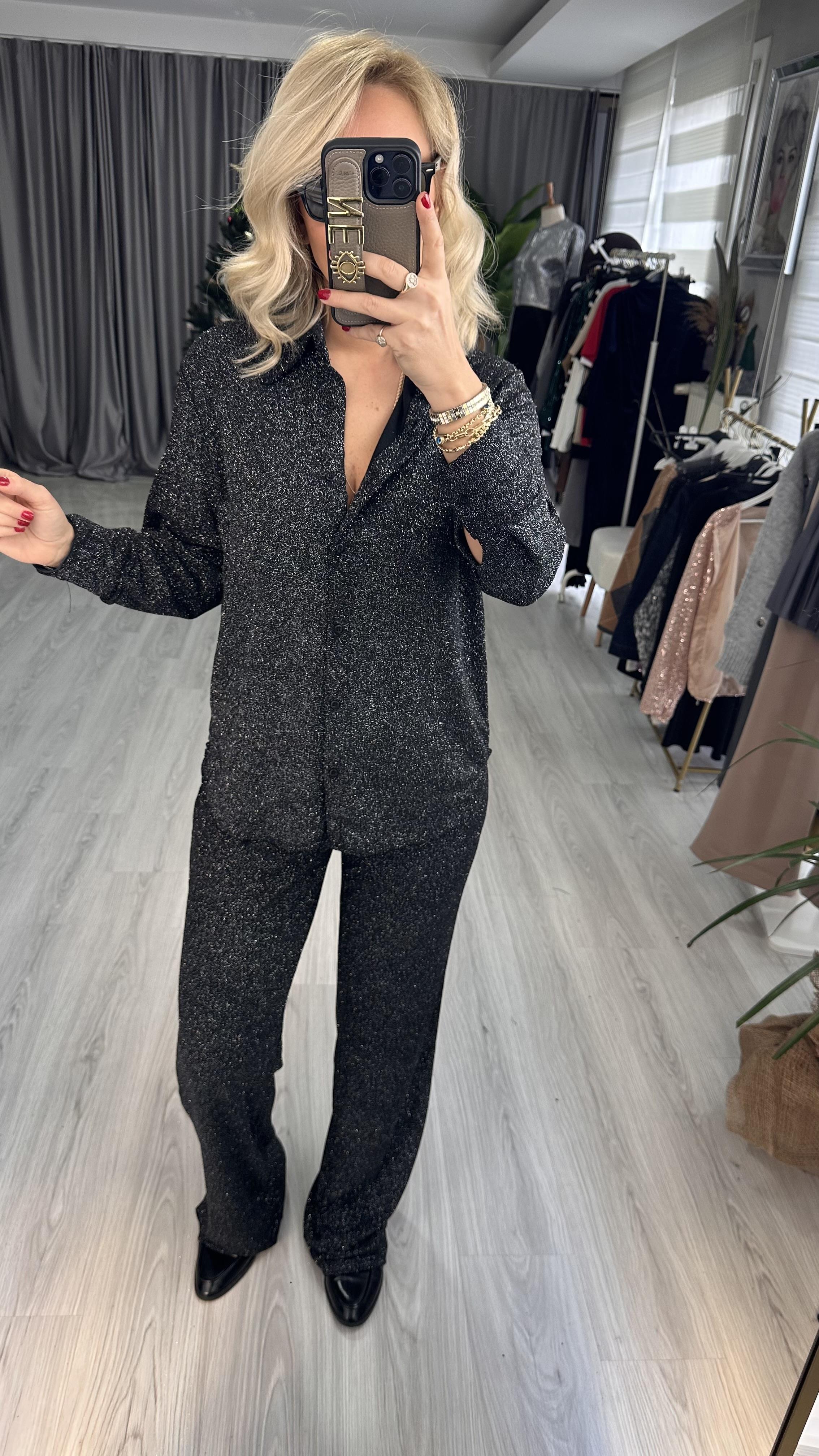 ORJİNAL MARKA LİKRALI SİYAH SİMLİ TAKIM