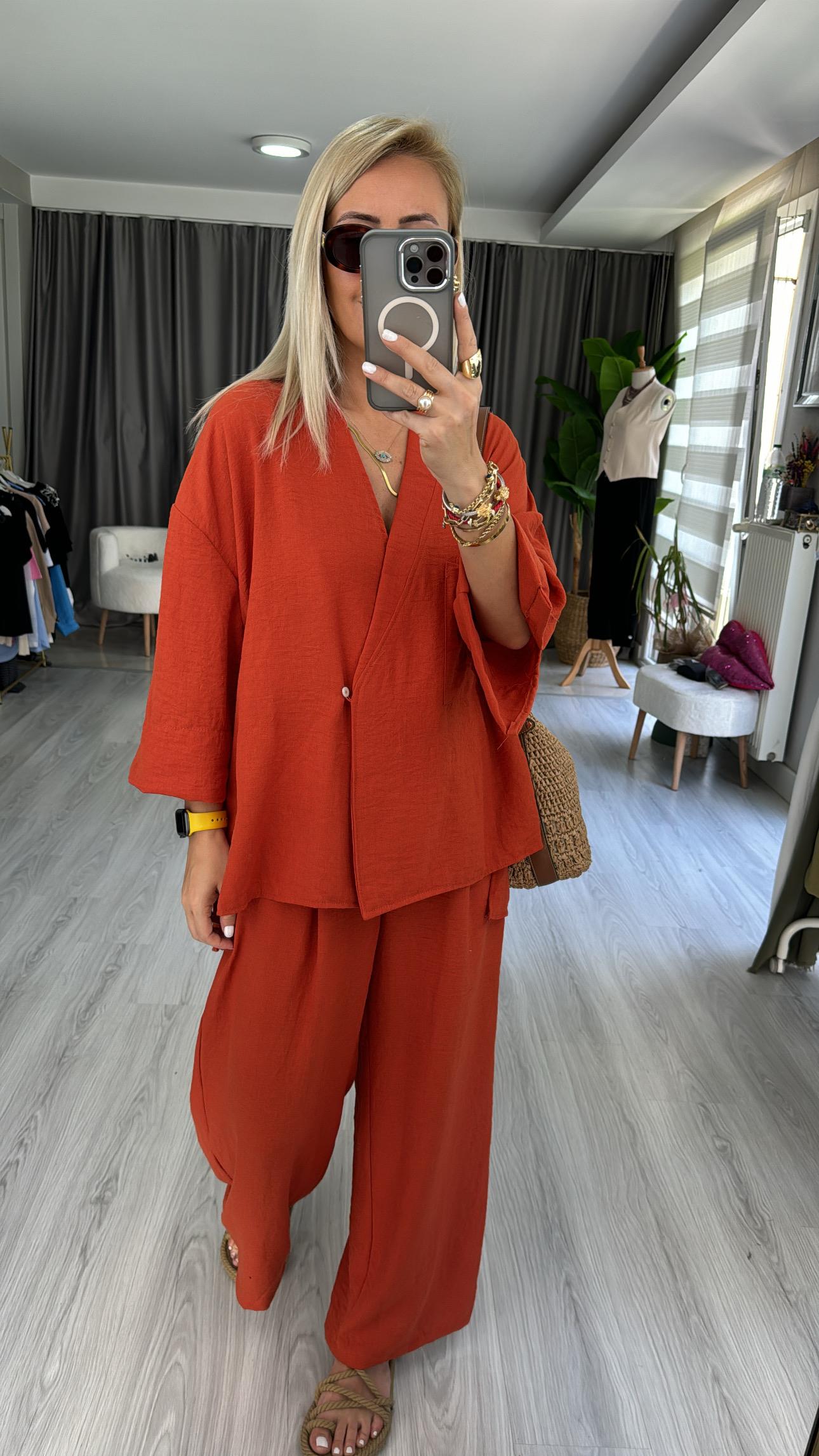 ORJİNAL MODEL %100 PAMUK KİREMİT TAKIM 