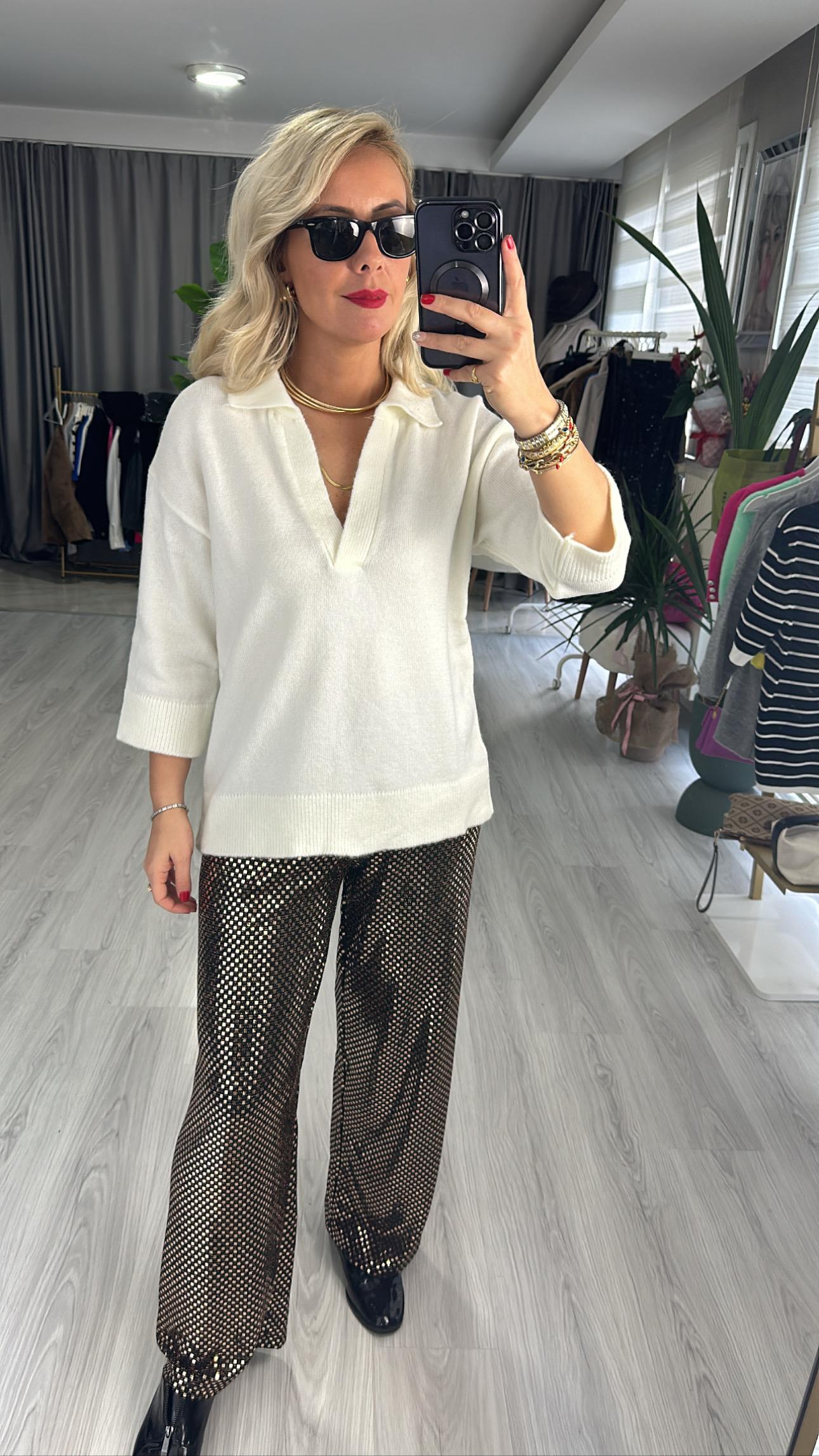 ORJİNAL MODEL POLO V YAKA EKRU TRİKO
