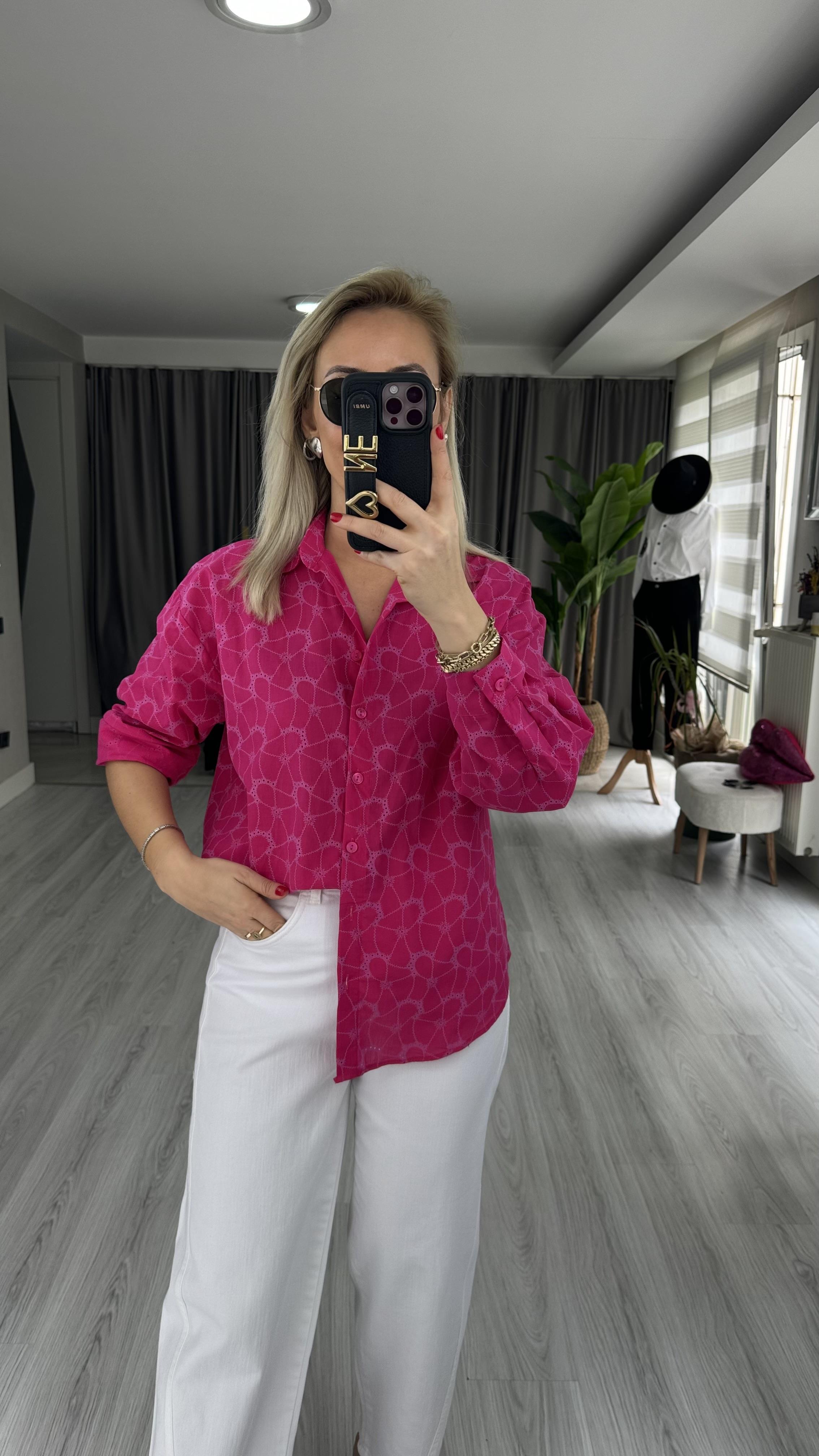 PEMBE FİSTO GÖMLEK