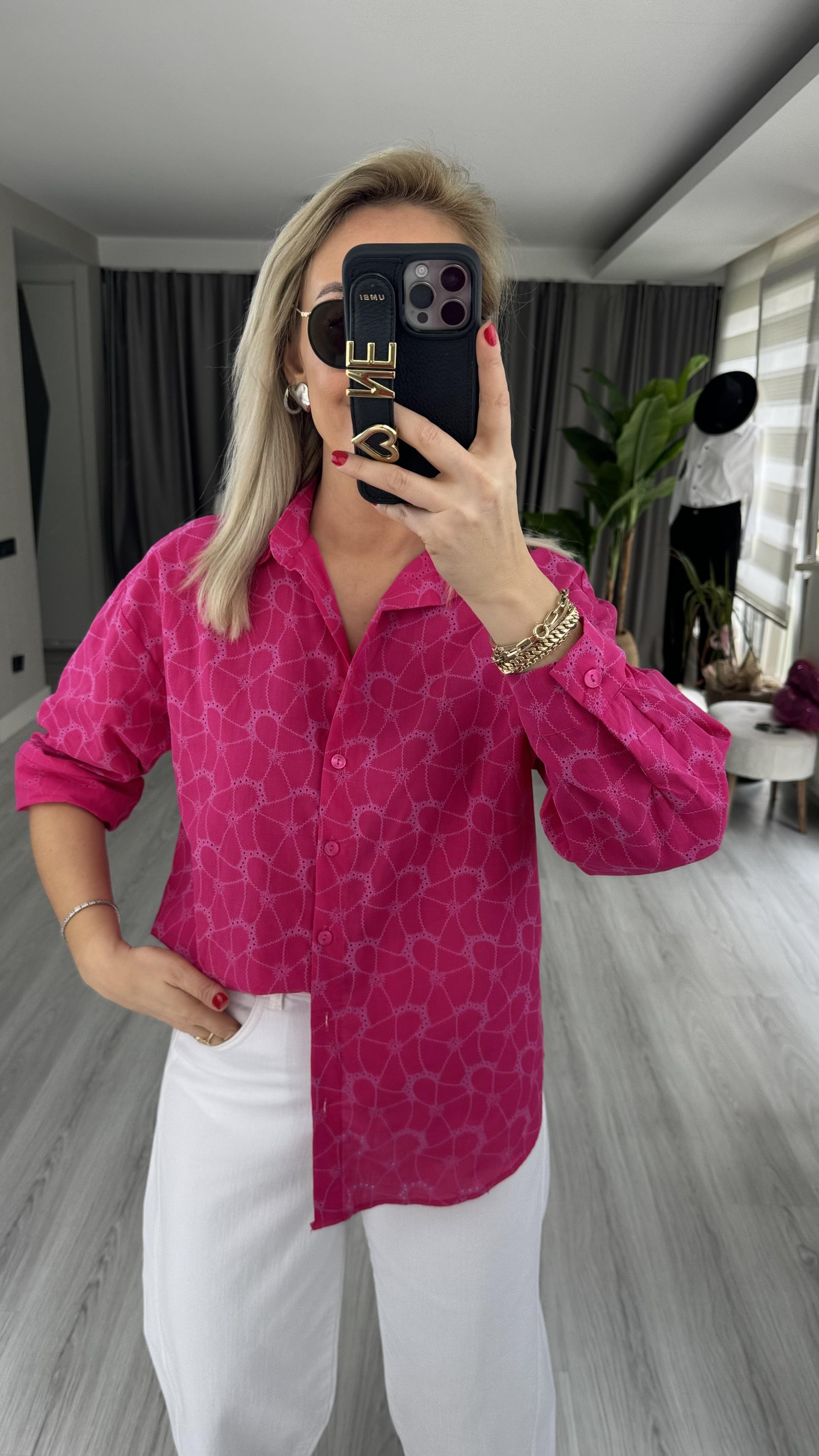 PEMBE FİSTO GÖMLEK