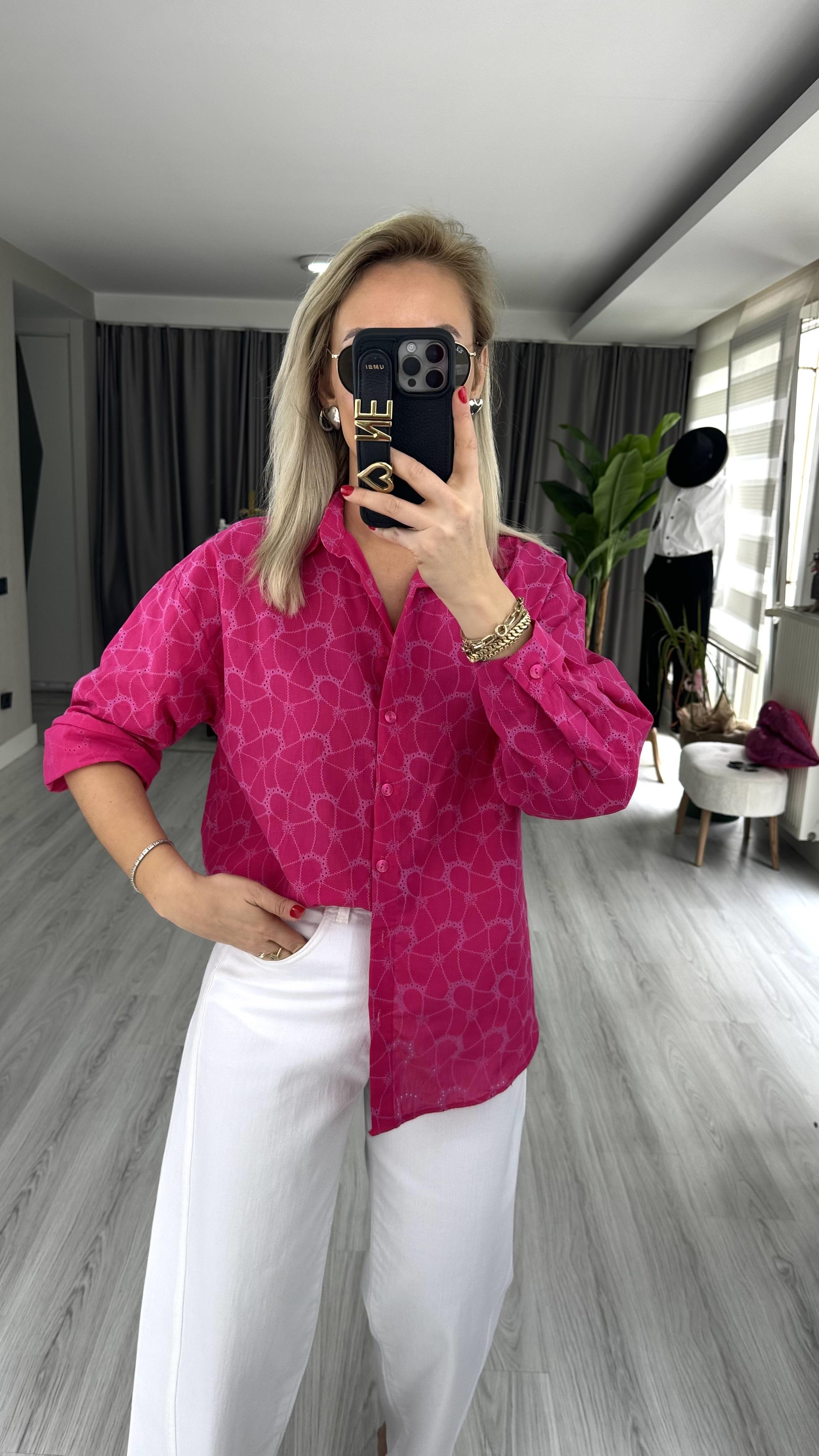 PEMBE FİSTO GÖMLEK