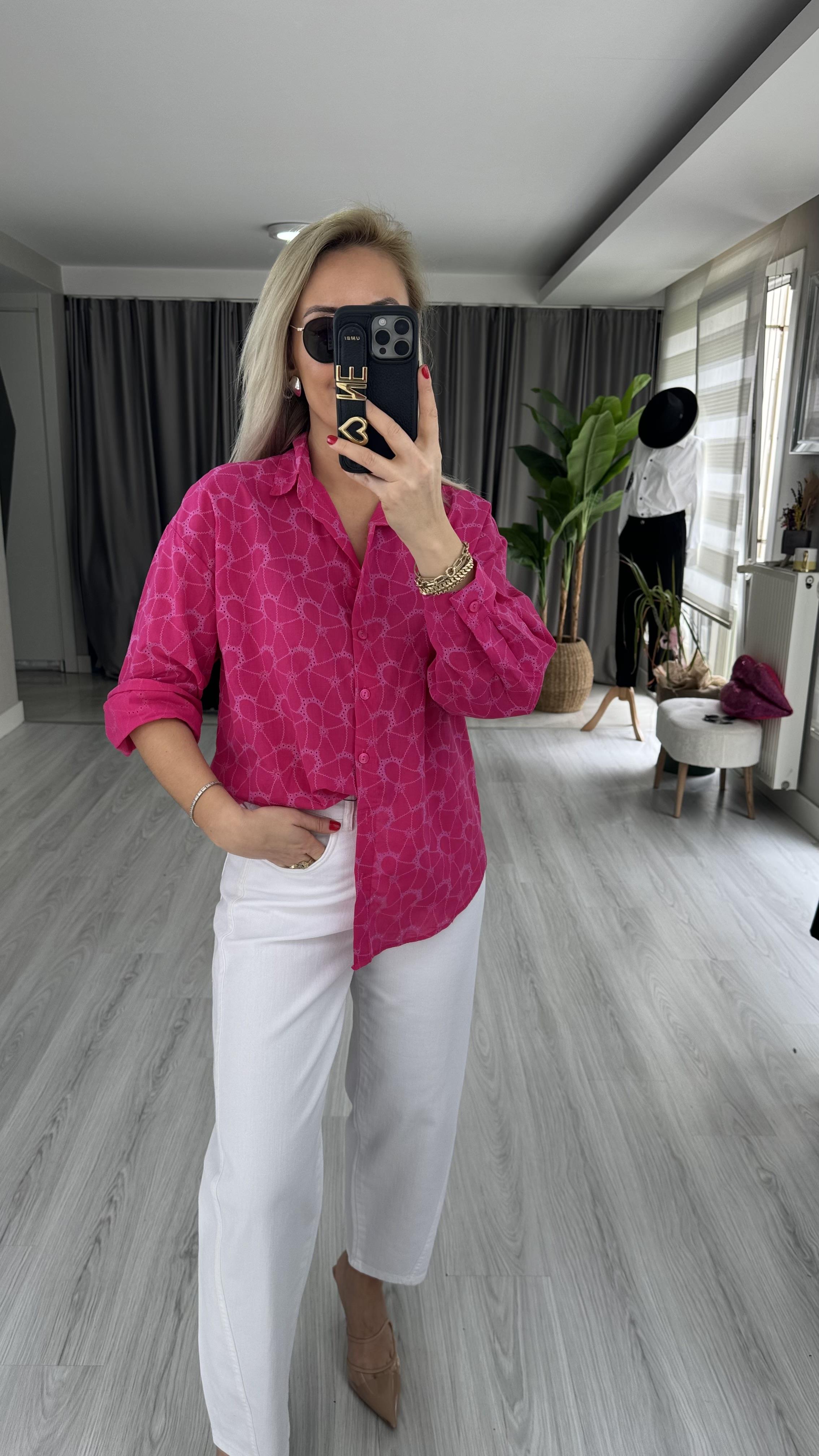 PEMBE FİSTO GÖMLEK