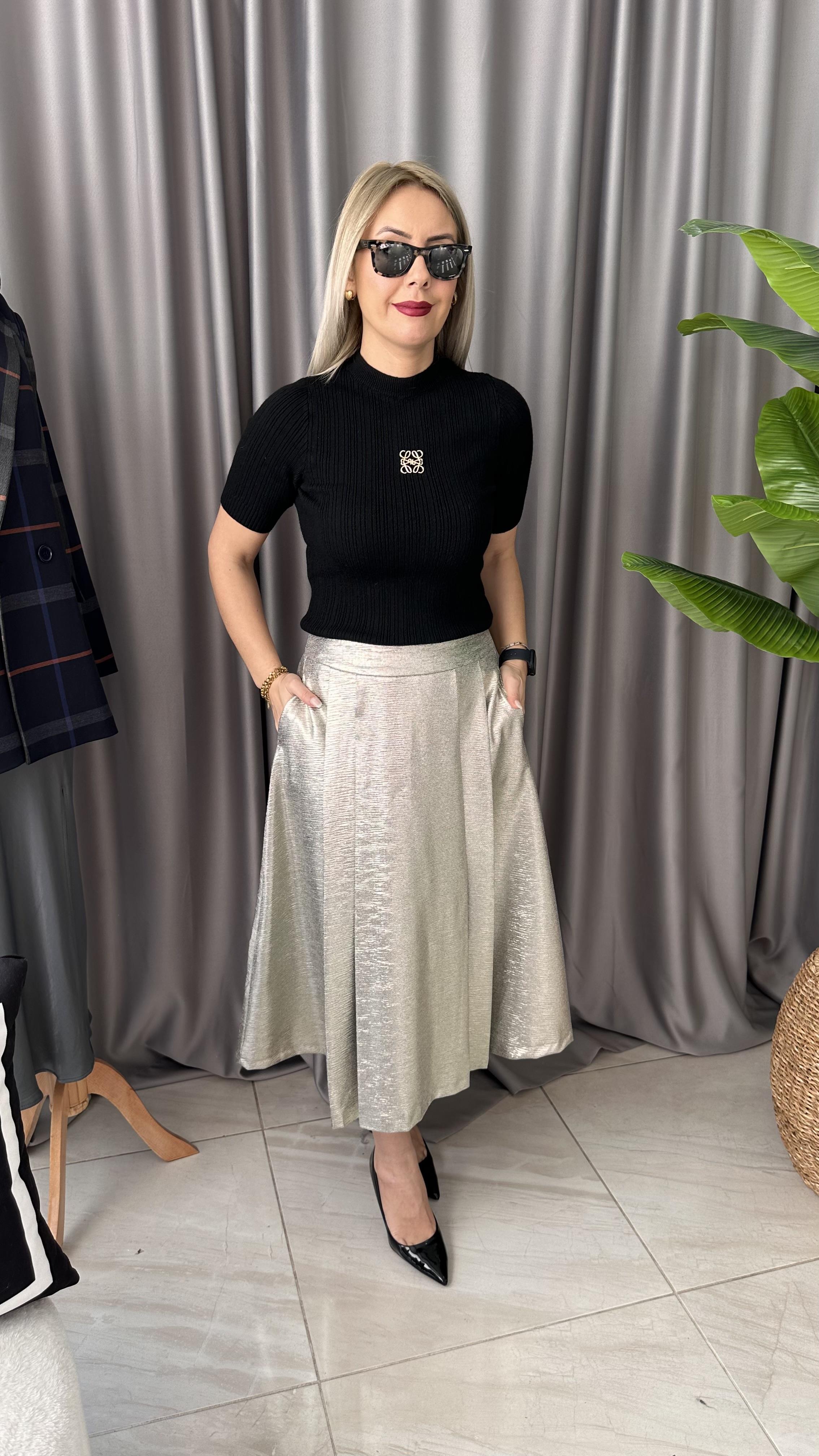 PİLELİ, KLOŞ, MİDİ BOY GOLD-GÜMÜŞ ETEK