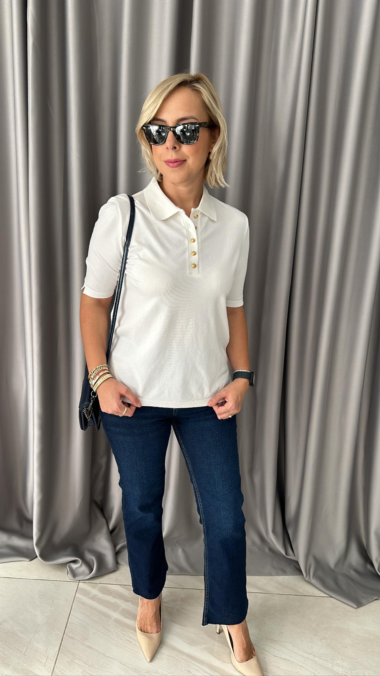 POLO YAKA, DÜĞMELİ, KISAKOL, EKRU TRİKO