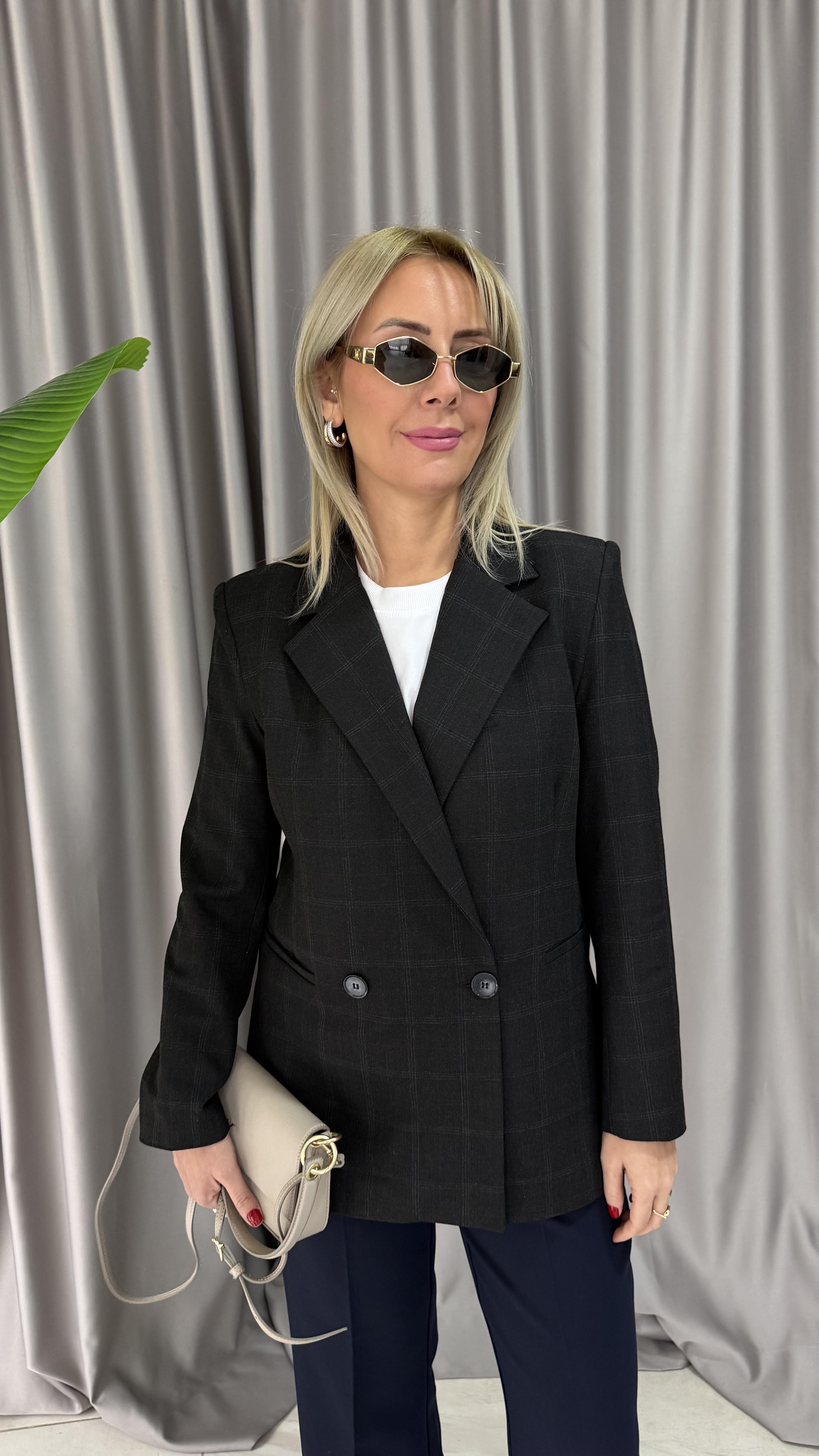 Premium Füme Ekoseli Ceket