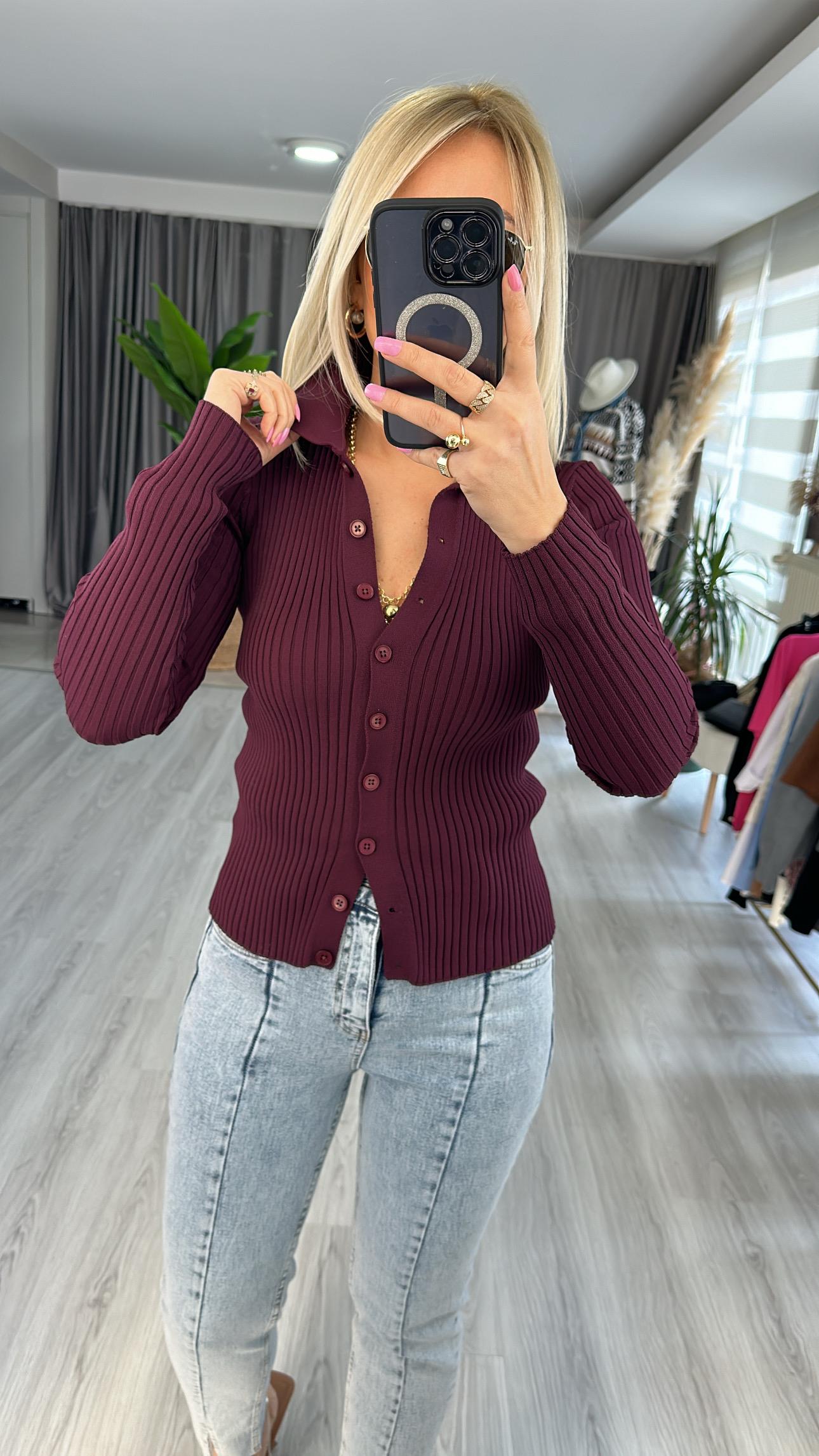 PREMİUM SERİ, DOKUZ DÜĞMELİ HIRKA / BORDO