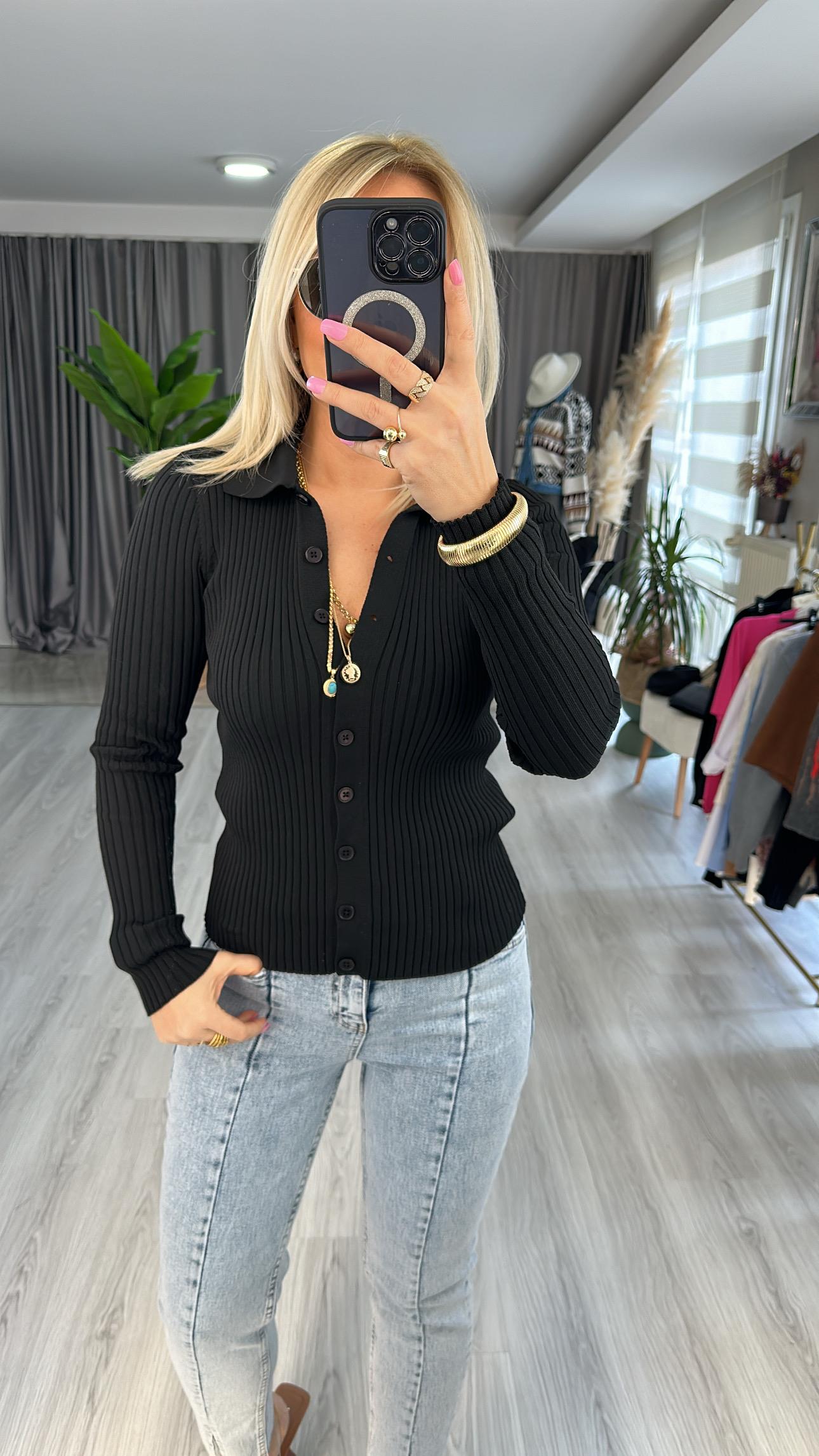 PREMİUM SERİ, DOKUZ DÜĞMELİ HIRKA / SİYAH