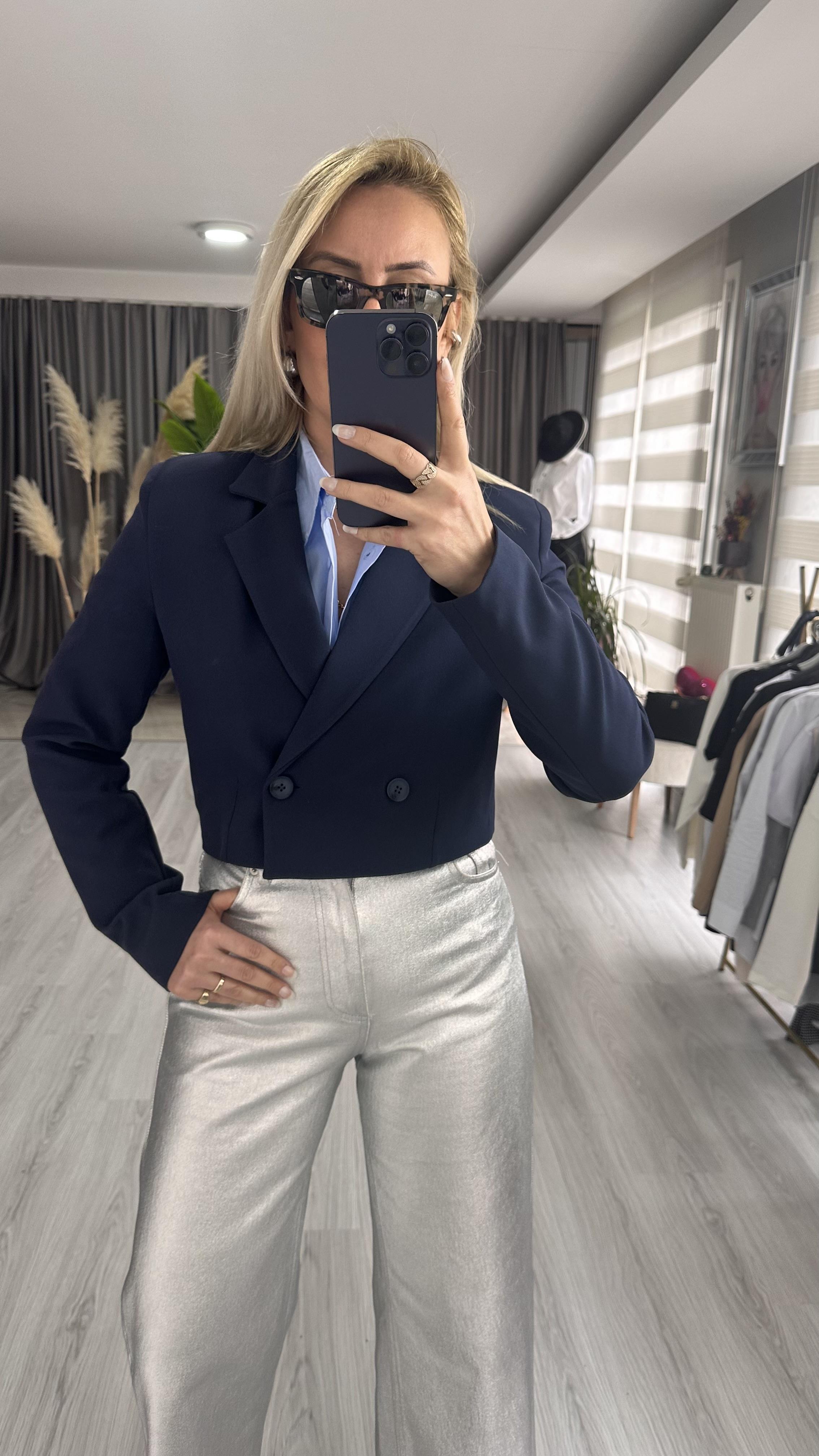 PREMİUM SERİ, KRUVAZE MODEL, TEK DÜĞMELİ LACİVERT CEKET