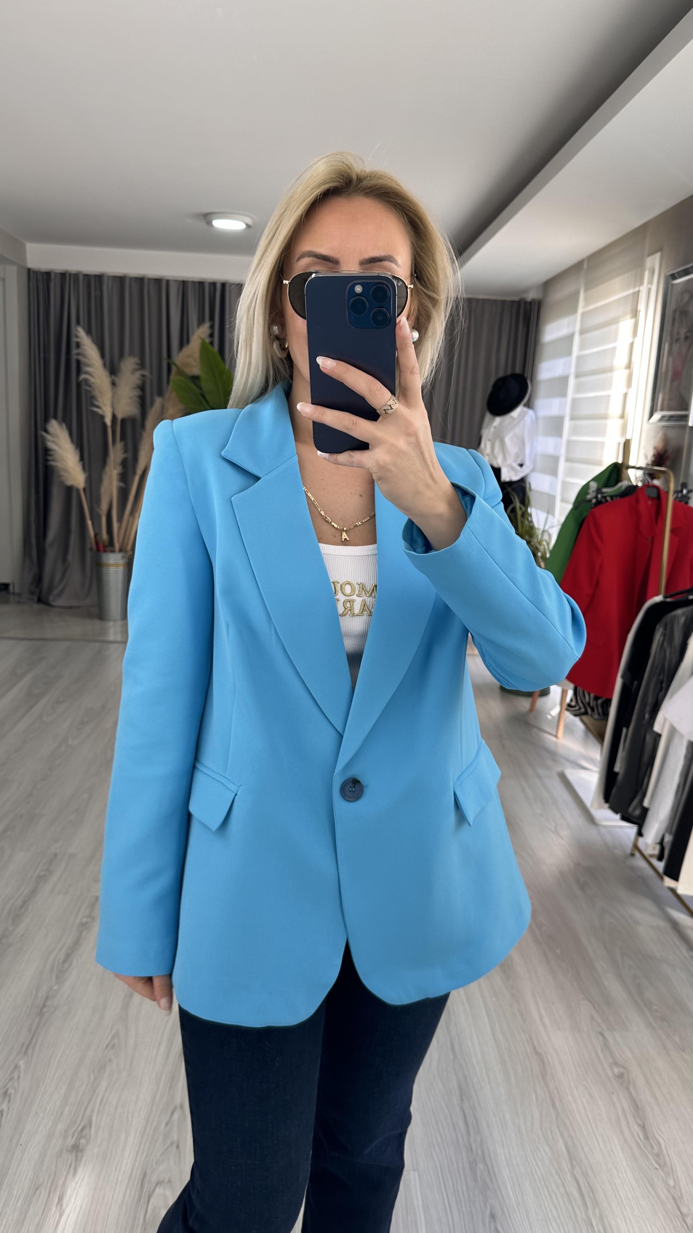 PREMİUM SERİ TEK DÜĞMELİ MAVİ CEKET