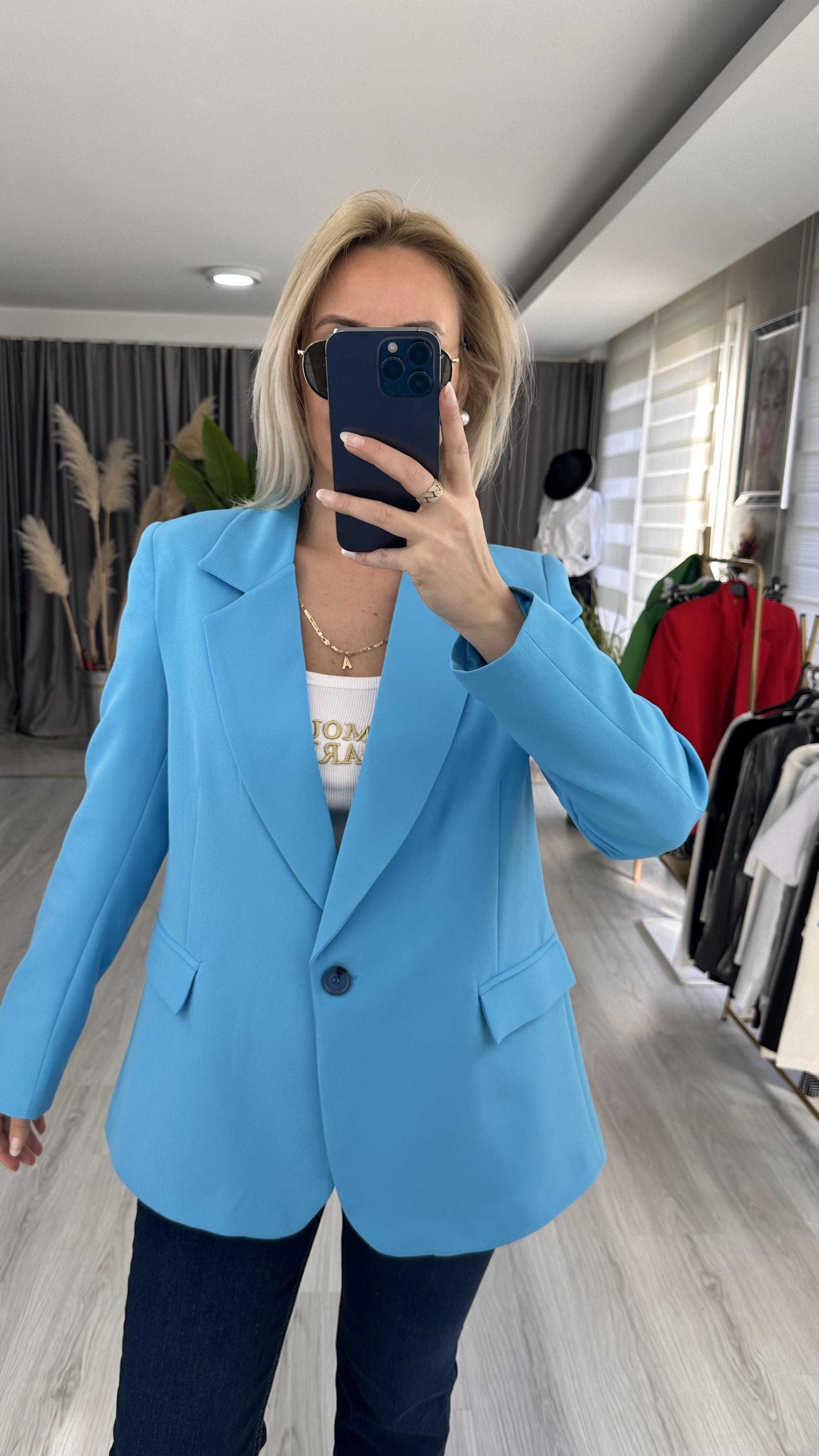 PREMİUM SERİ TEK DÜĞMELİ MAVİ CEKET