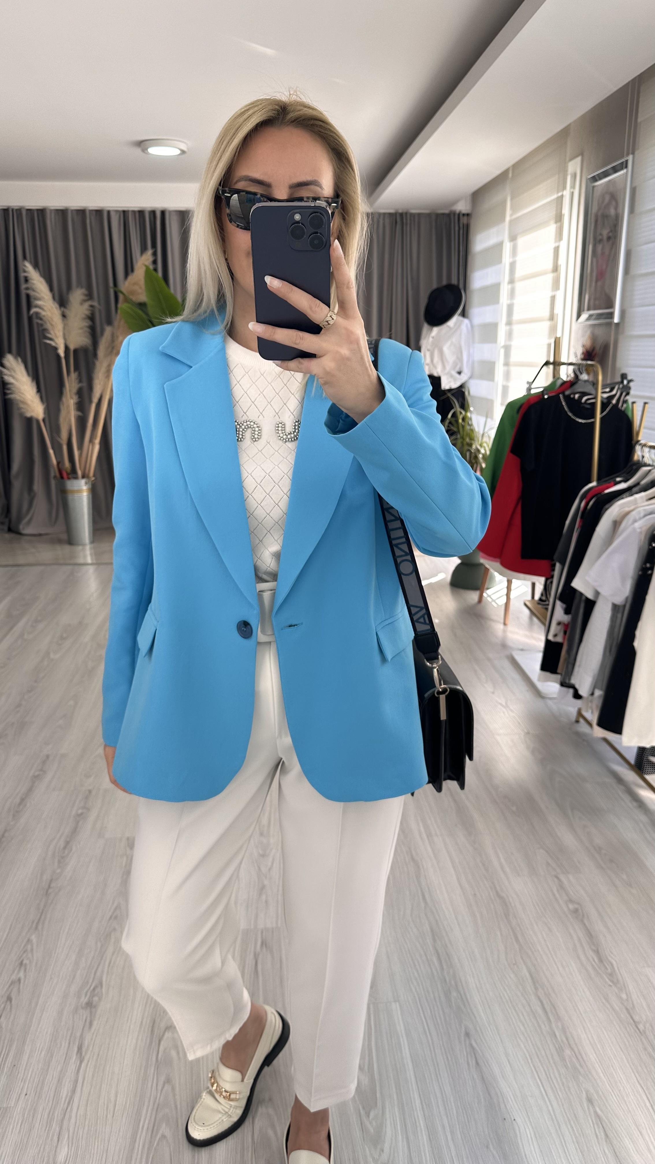 PREMİUM SERİ TEK DÜĞMELİ MAVİ CEKET