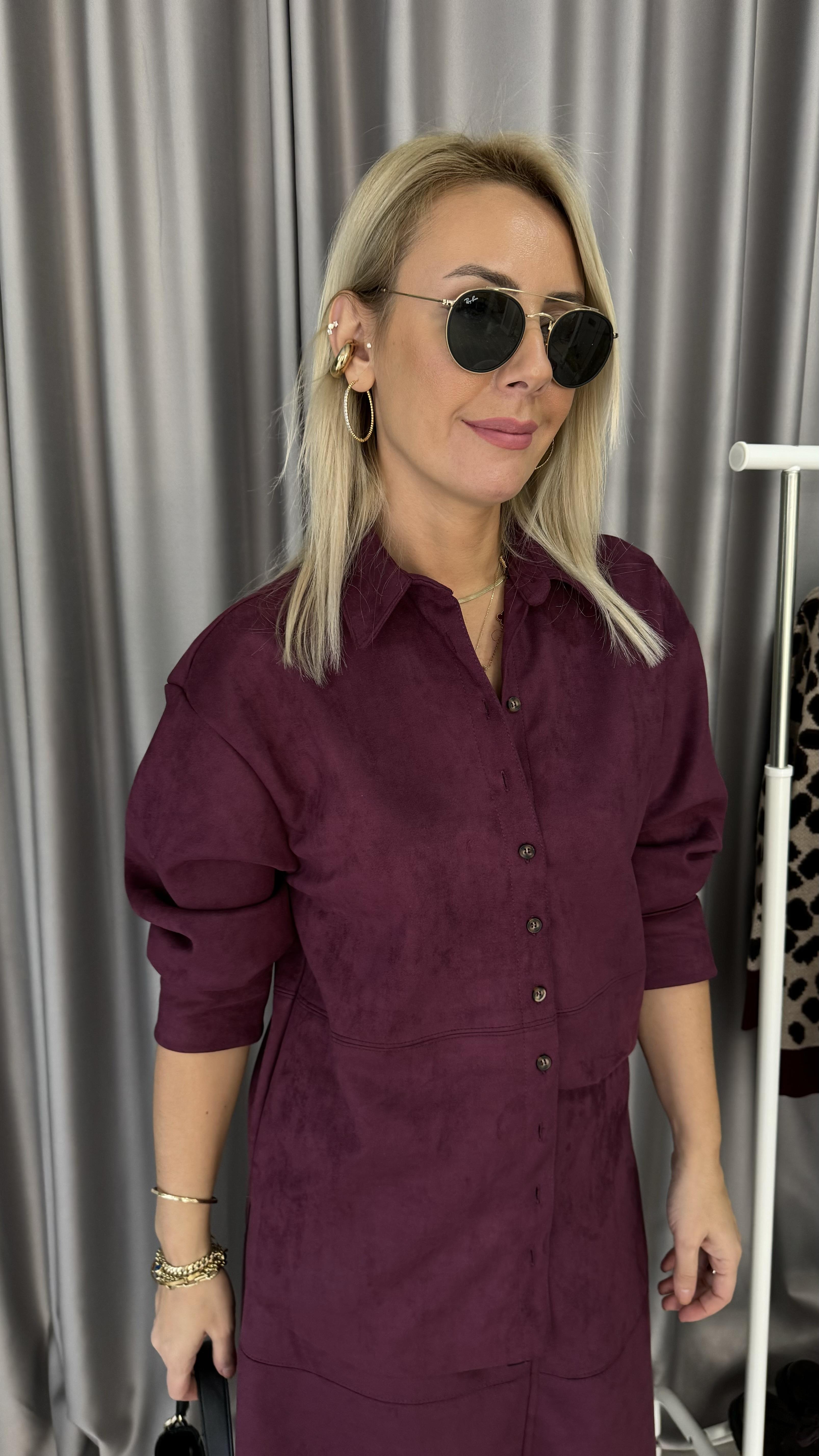 Vişne Çürüğü Nubuk Gömlek