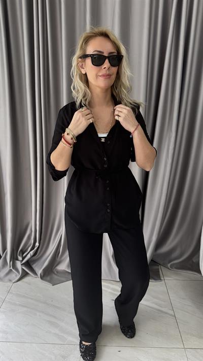 %100 Pamuklu Siyah Takım