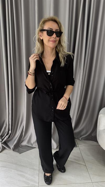 %100 Pamuklu Siyah Takım