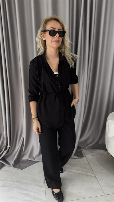 %100 Pamuklu Siyah Takım