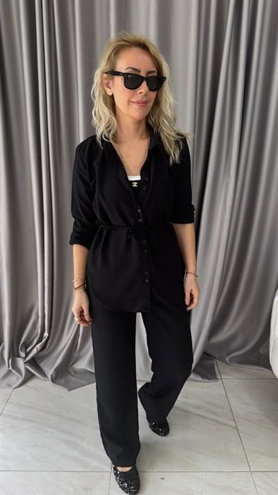 %100 Pamuklu Siyah Takım