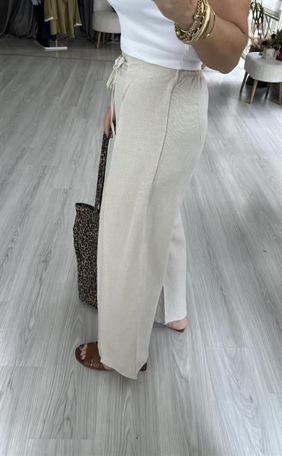 BAĞLAMALI KETEN PANTOLON