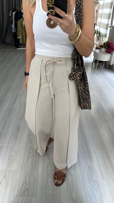 BAĞLAMALI KETEN PANTOLON