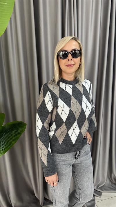 Baklava Desen Füme Triko