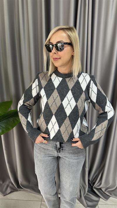 Baklava Desen Füme Triko