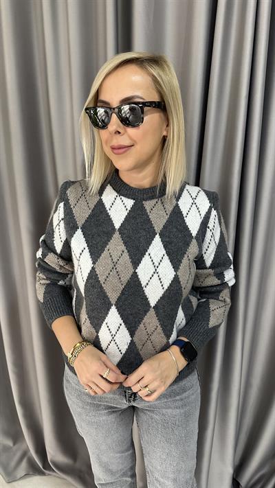 Baklava Desen Füme Triko