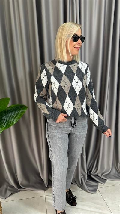 Baklava Desen Füme Triko