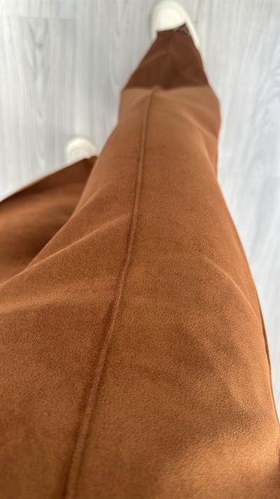 Beli Lastikli Süet Taba Pantolon