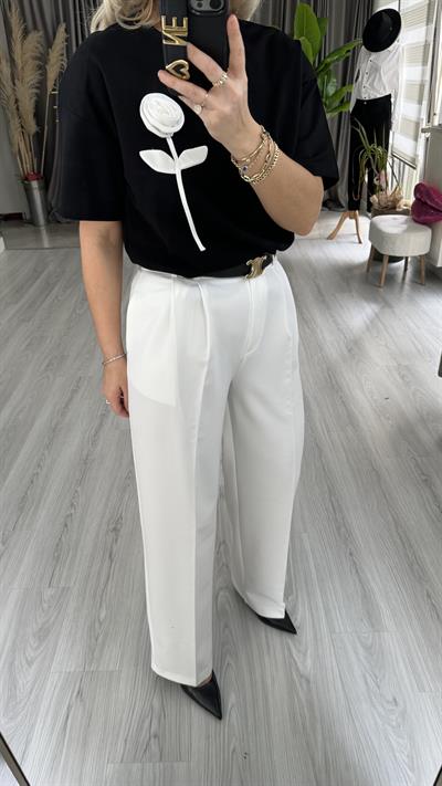 BEYAZ PALAZZO PANTOLON
