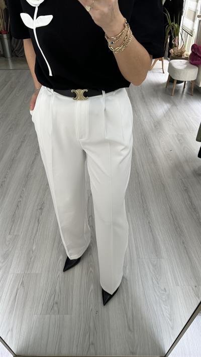 BEYAZ PALAZZO PANTOLON